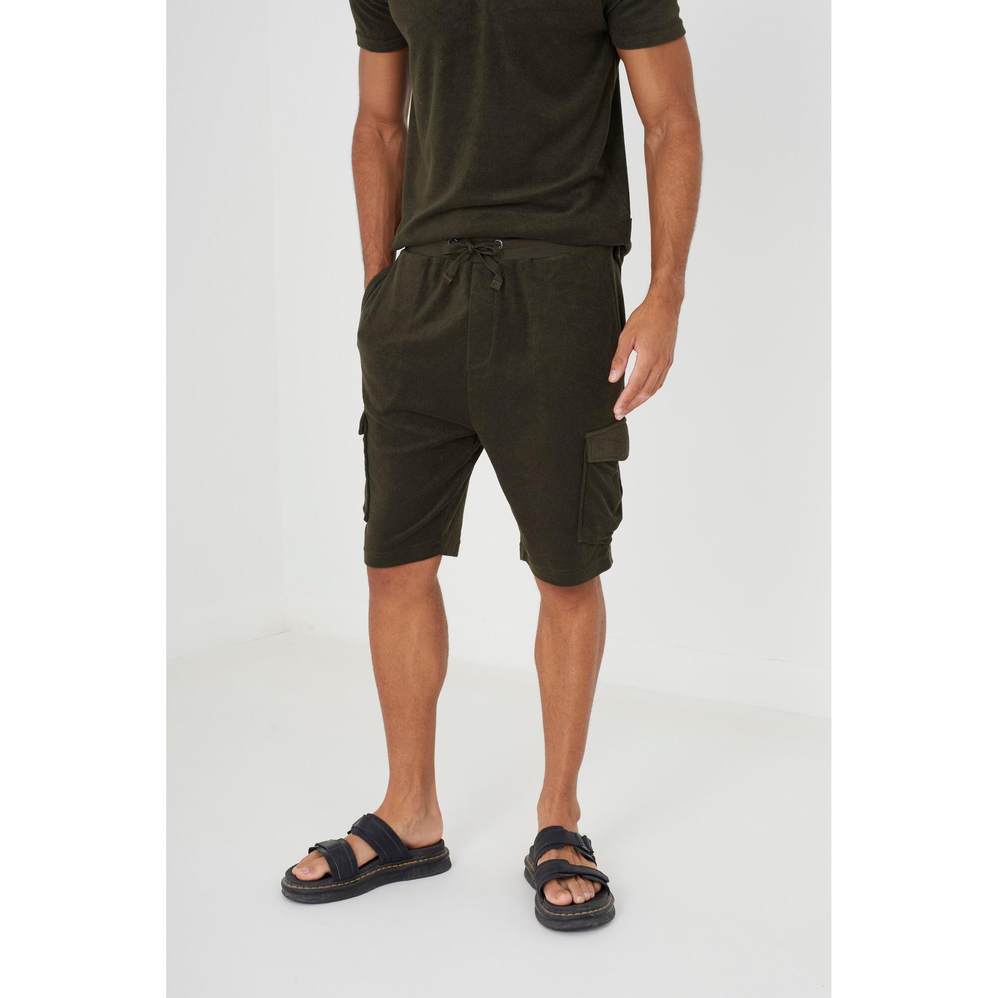 Mens Erikson Cargo Shorts (Khaki Green) BRAVE SOUL Decathlon