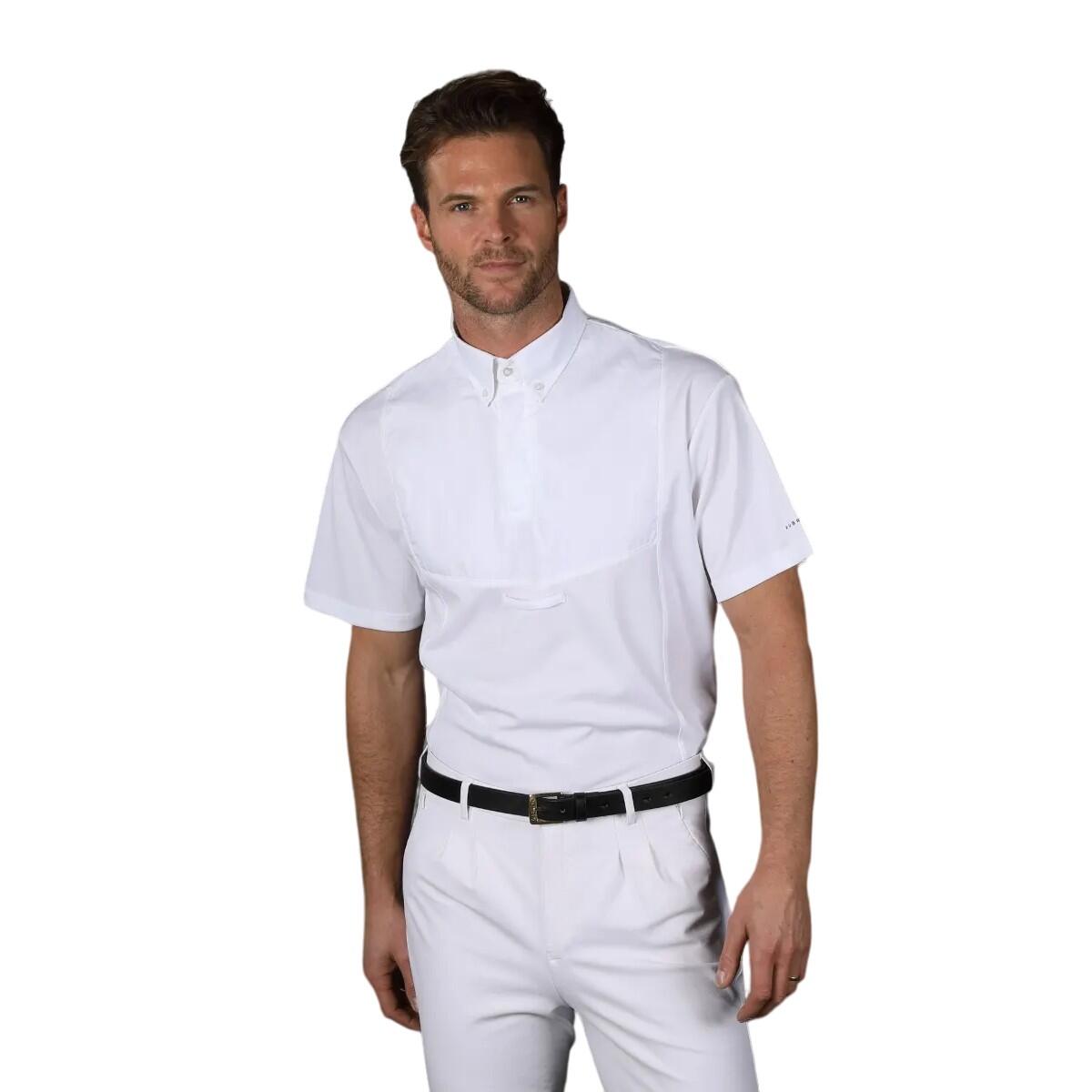 Mens Tie Keeper ShortSleeved Shirt (White) 3/3