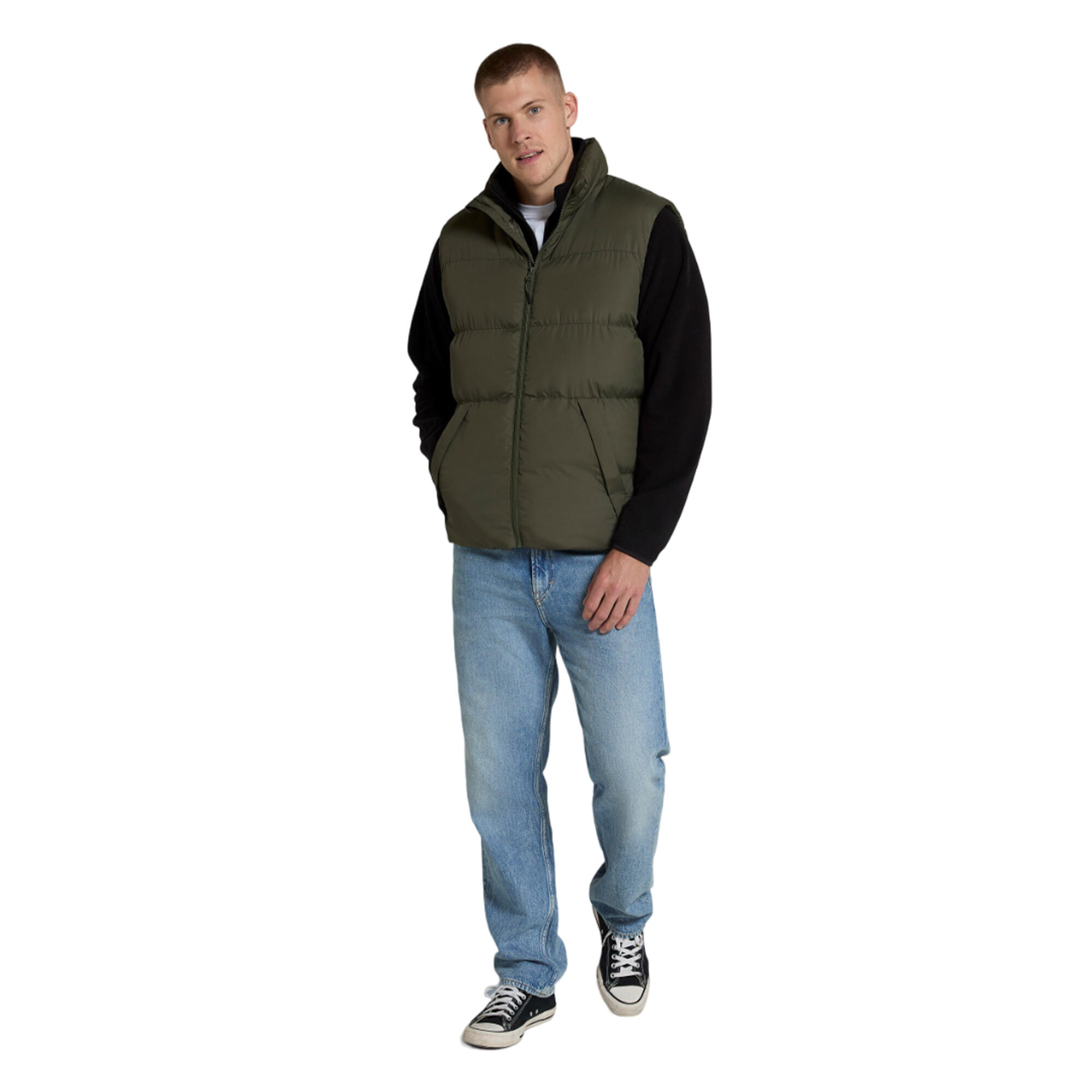 Mens Haworth Padded Gilet (Dark Khaki) 3/3