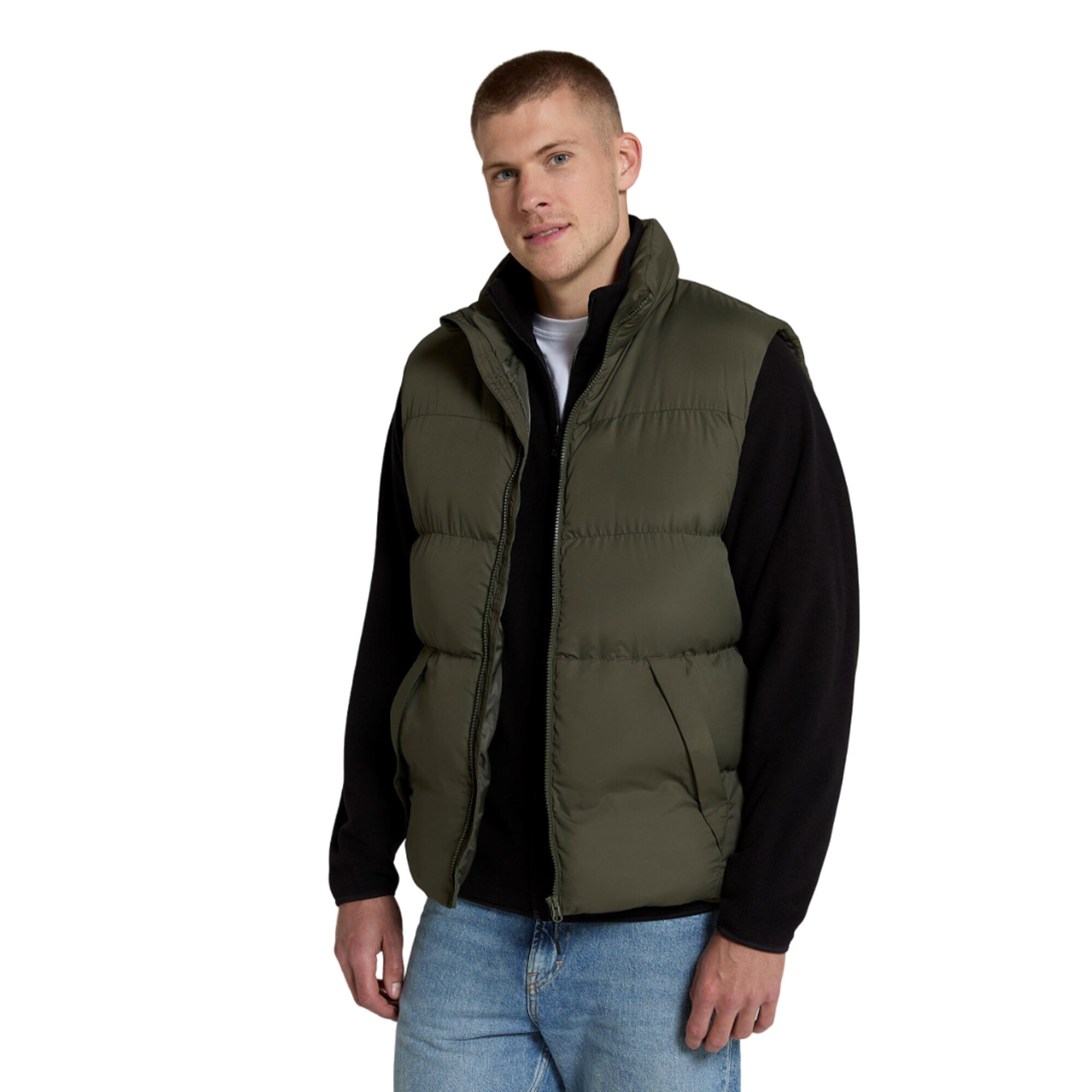 Mens Haworth Padded Gilet (Dark Khaki) 1/3