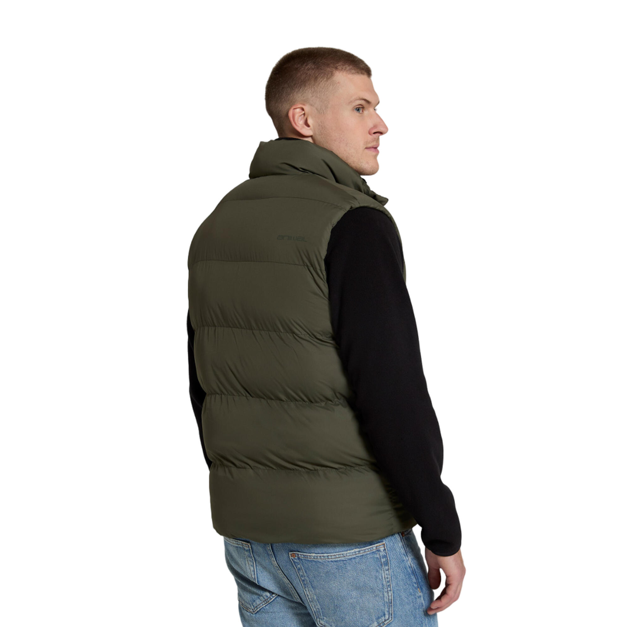 Mens Haworth Padded Gilet (Dark Khaki) 2/3