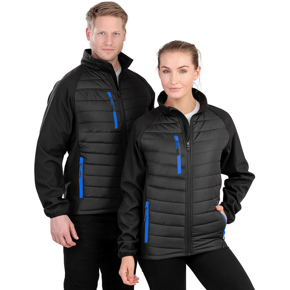 Doudoune Softshell COMPASS Homme (Noir / Bleu Roi) 3/4