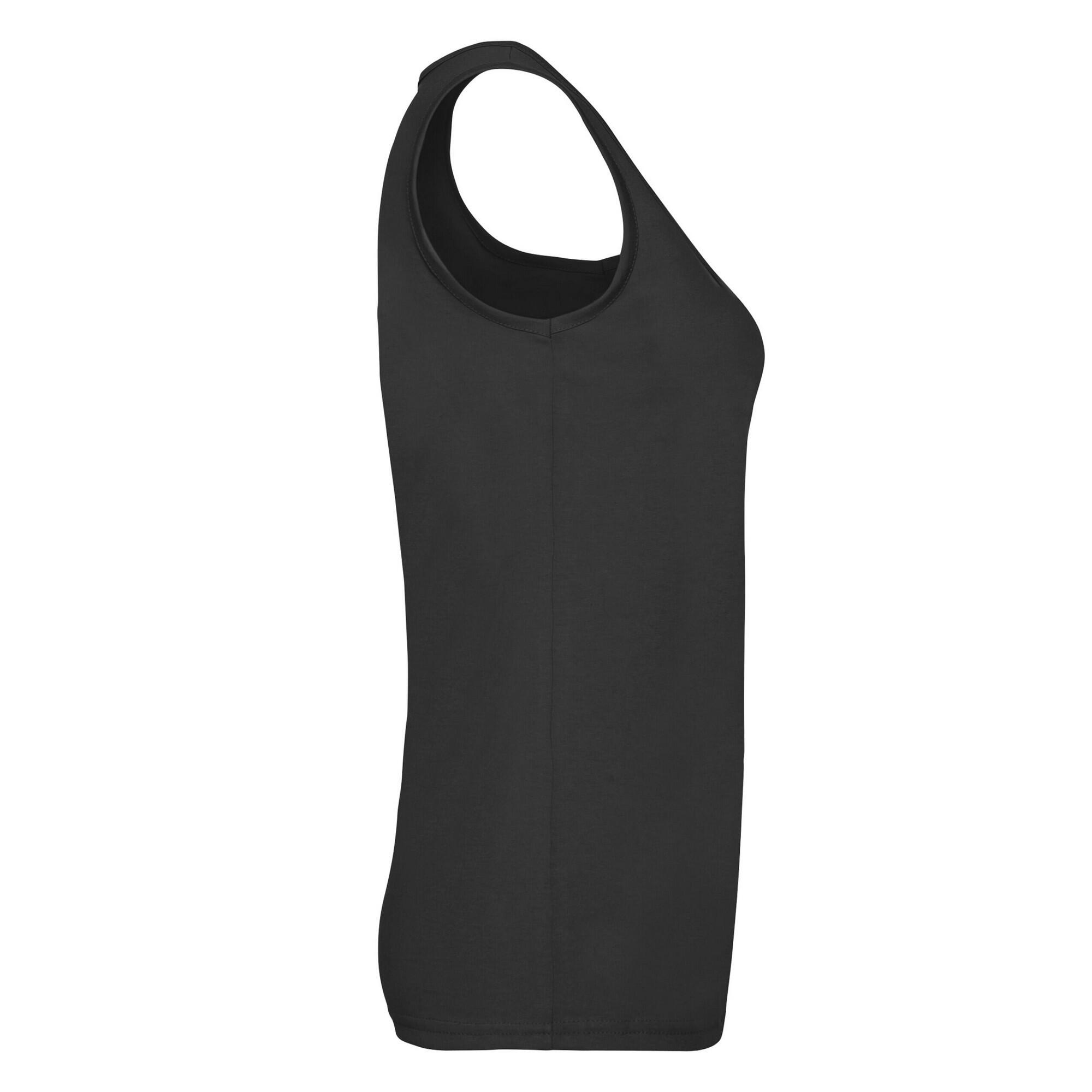 Womens/Ladies Valueweight Lady Fit Vest Top (Black) 3/3
