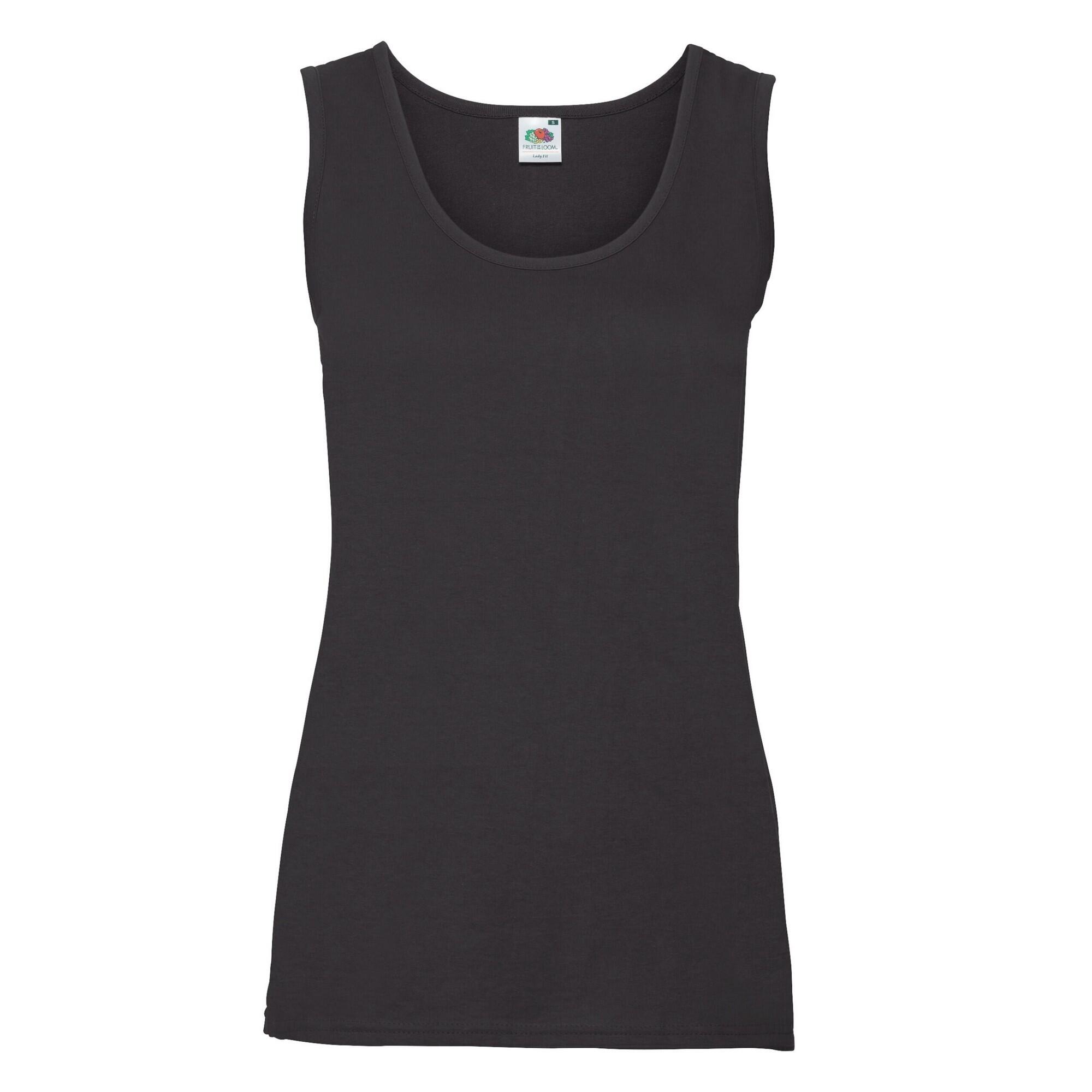 Womens/Ladies Valueweight Lady Fit Vest Top (Black) 1/3