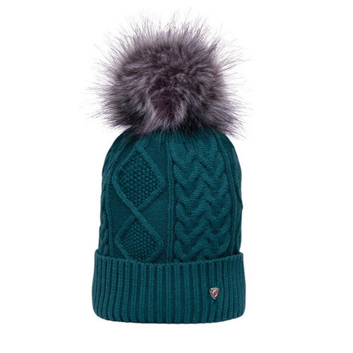 HY Unisex Adult Vanoise Bobble Cable Knit Beanie (Alpine Green)