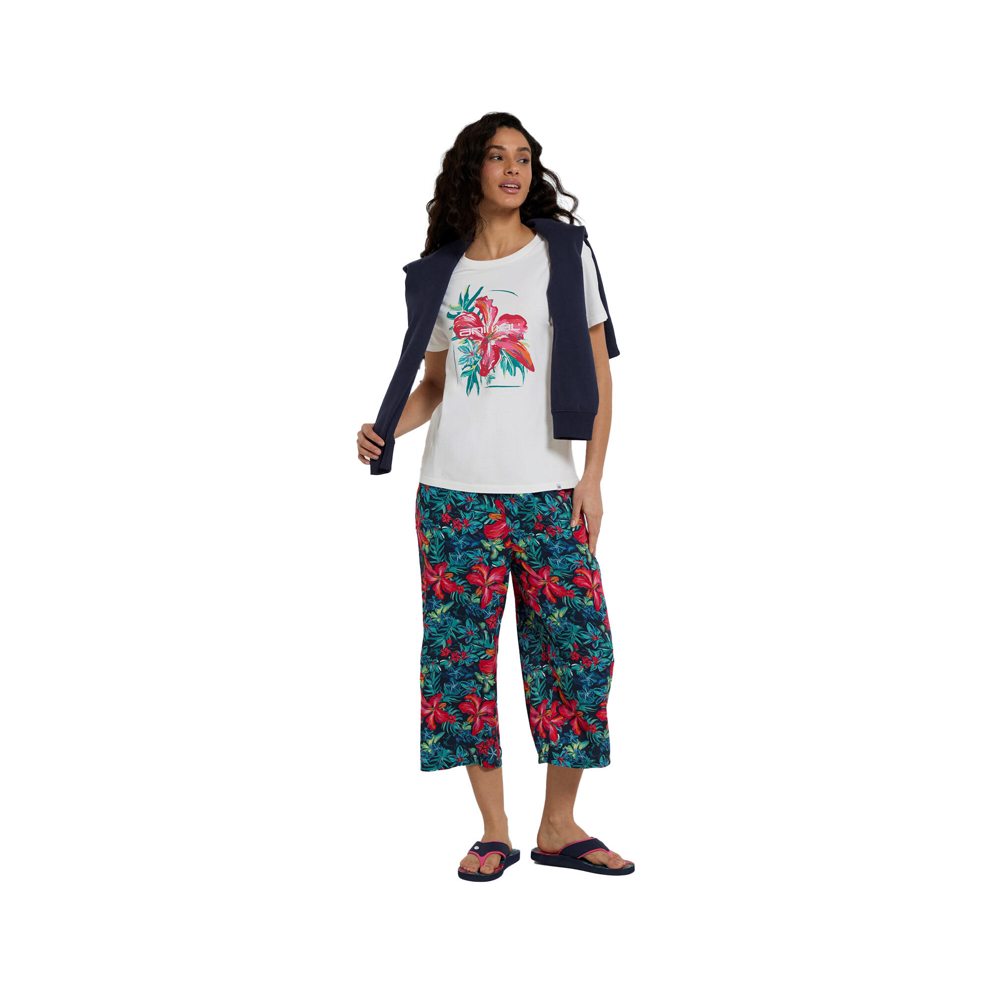 Womens/Ladies Tassia Beach Cropped Trousers (Red) 3/3