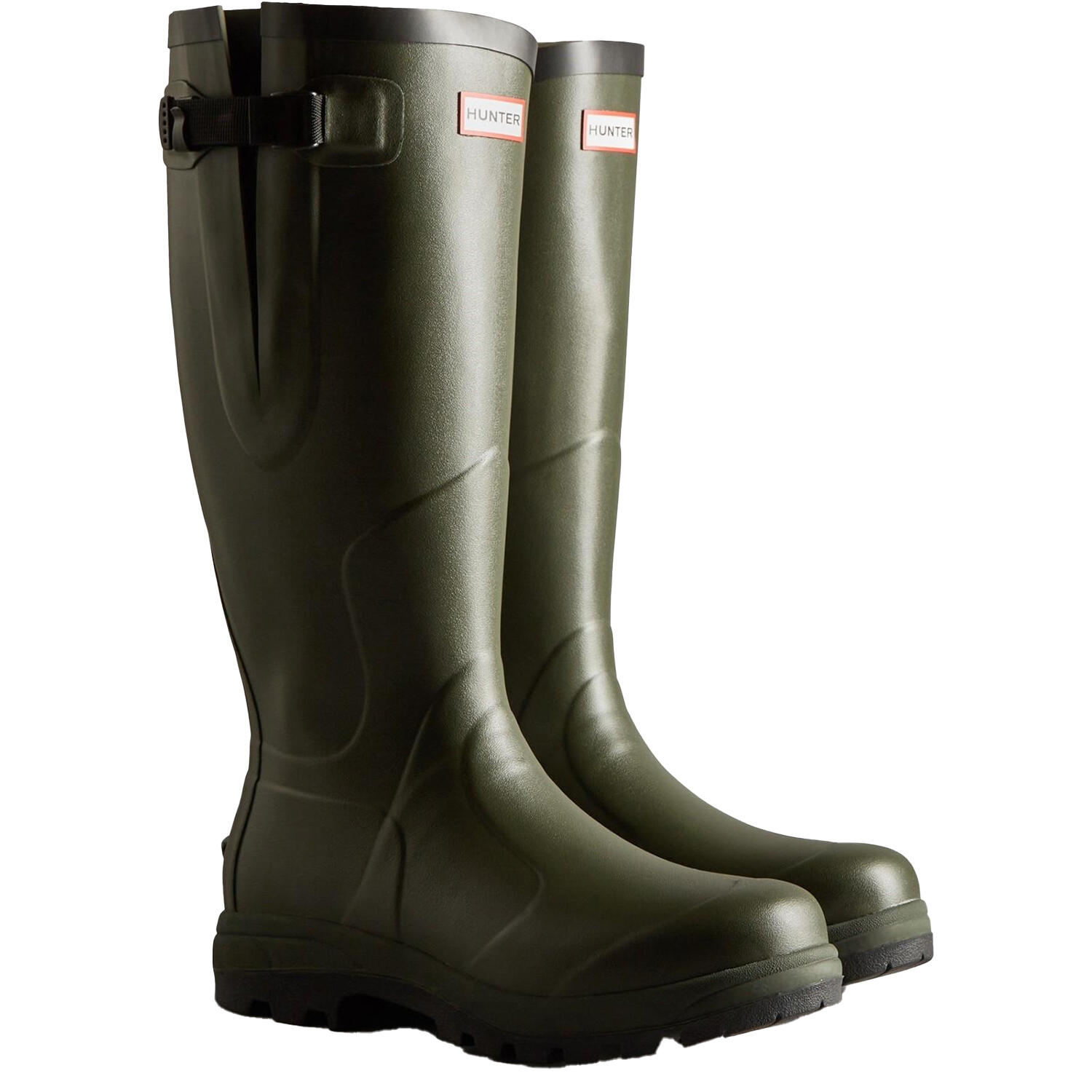 Mens Balmoral Adjustable Wellington Boots (Dark Olive) 1/1