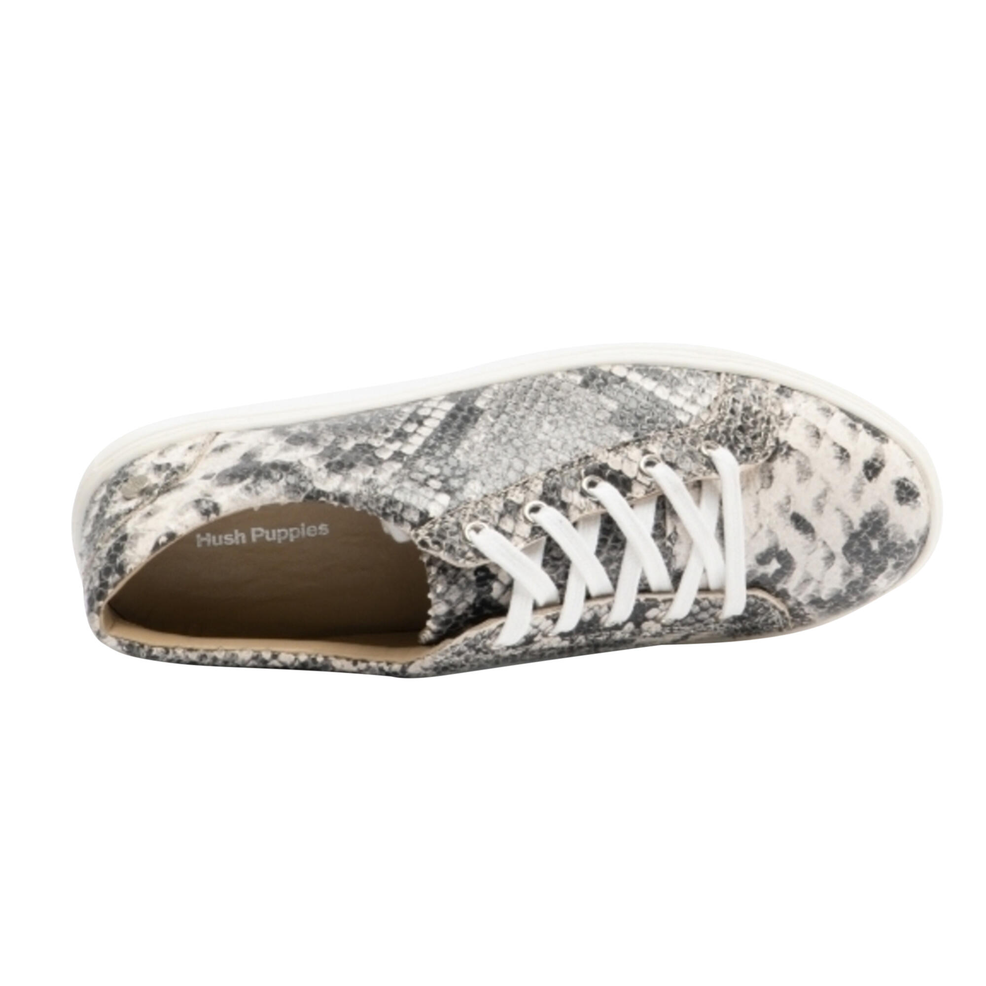 Womens/Ladies Tessa Python Print Leather Shoes (Grey/White) 4/6