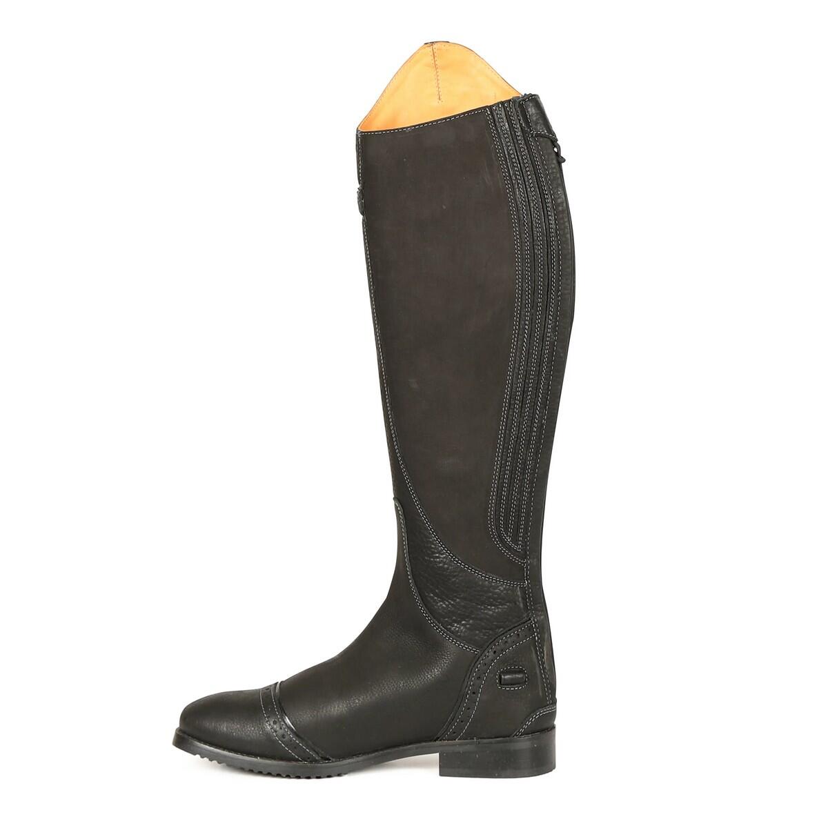 Womens/Ladies Amalfi Grain Leather Riding Boots (Black) 2/4