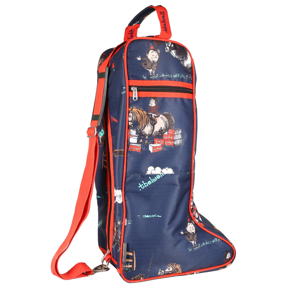 Thelwell Collection Practice Makes Perfect Boot Bag (Navy/Red) 1/1