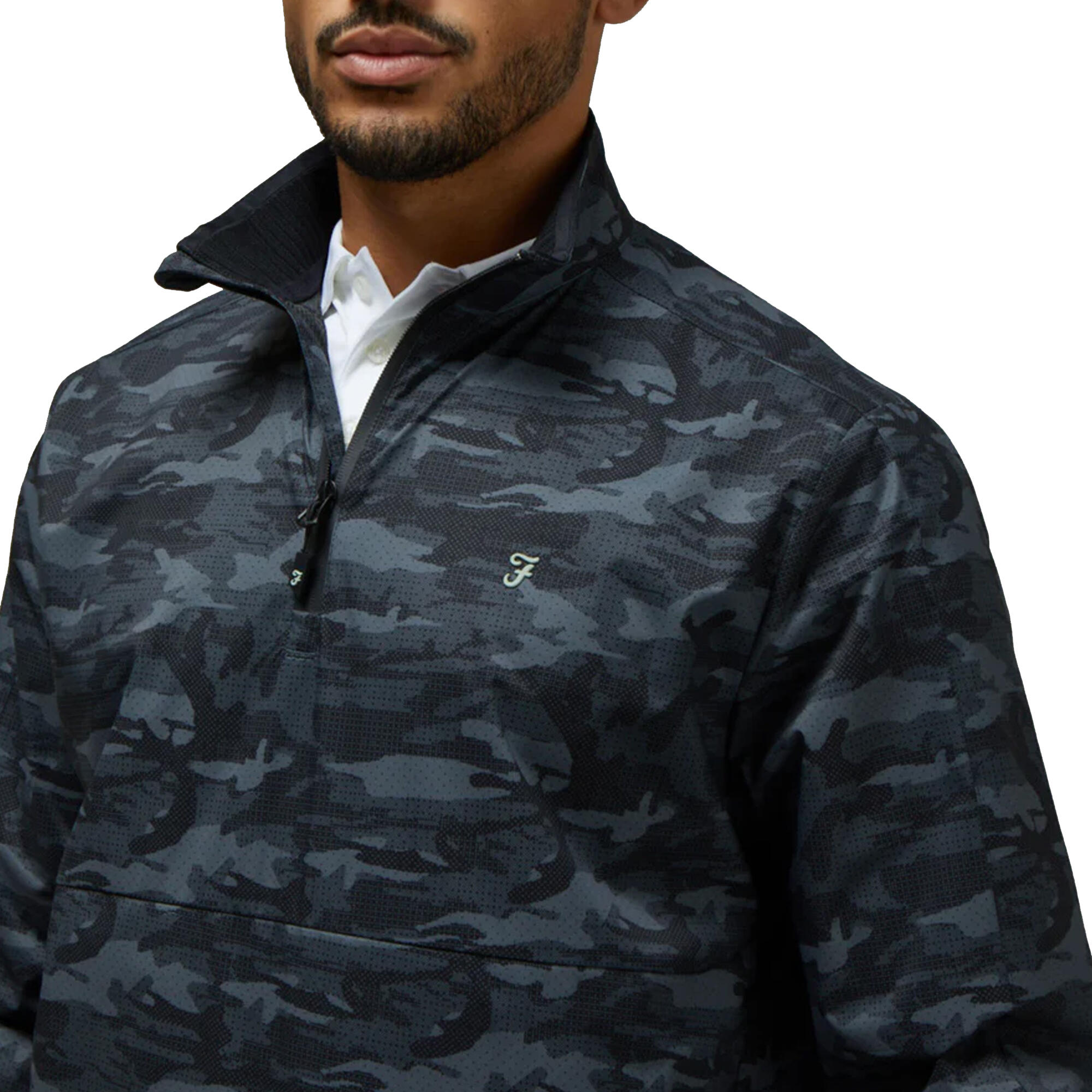 Mens Parker Camouflage Showerproof Jacket (Black) 3/4