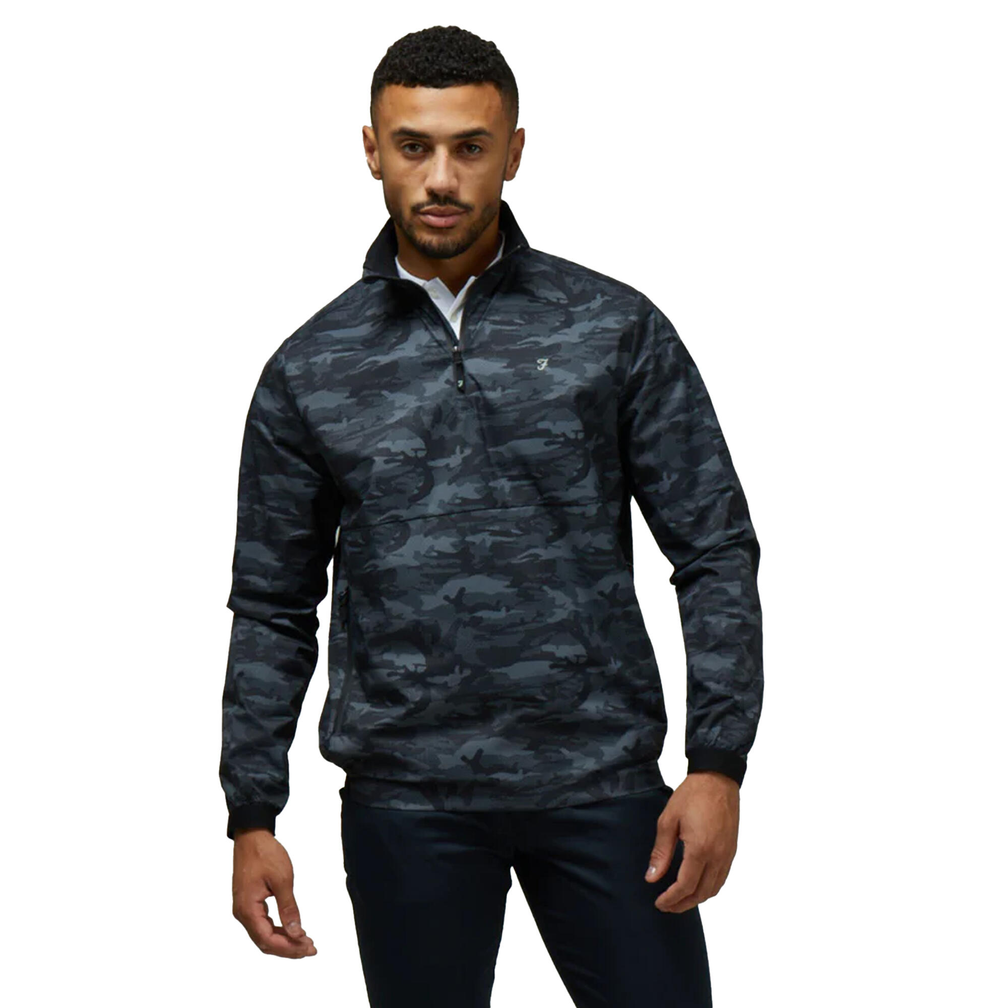 Mens Parker Camouflage Showerproof Jacket (Black) 4/4