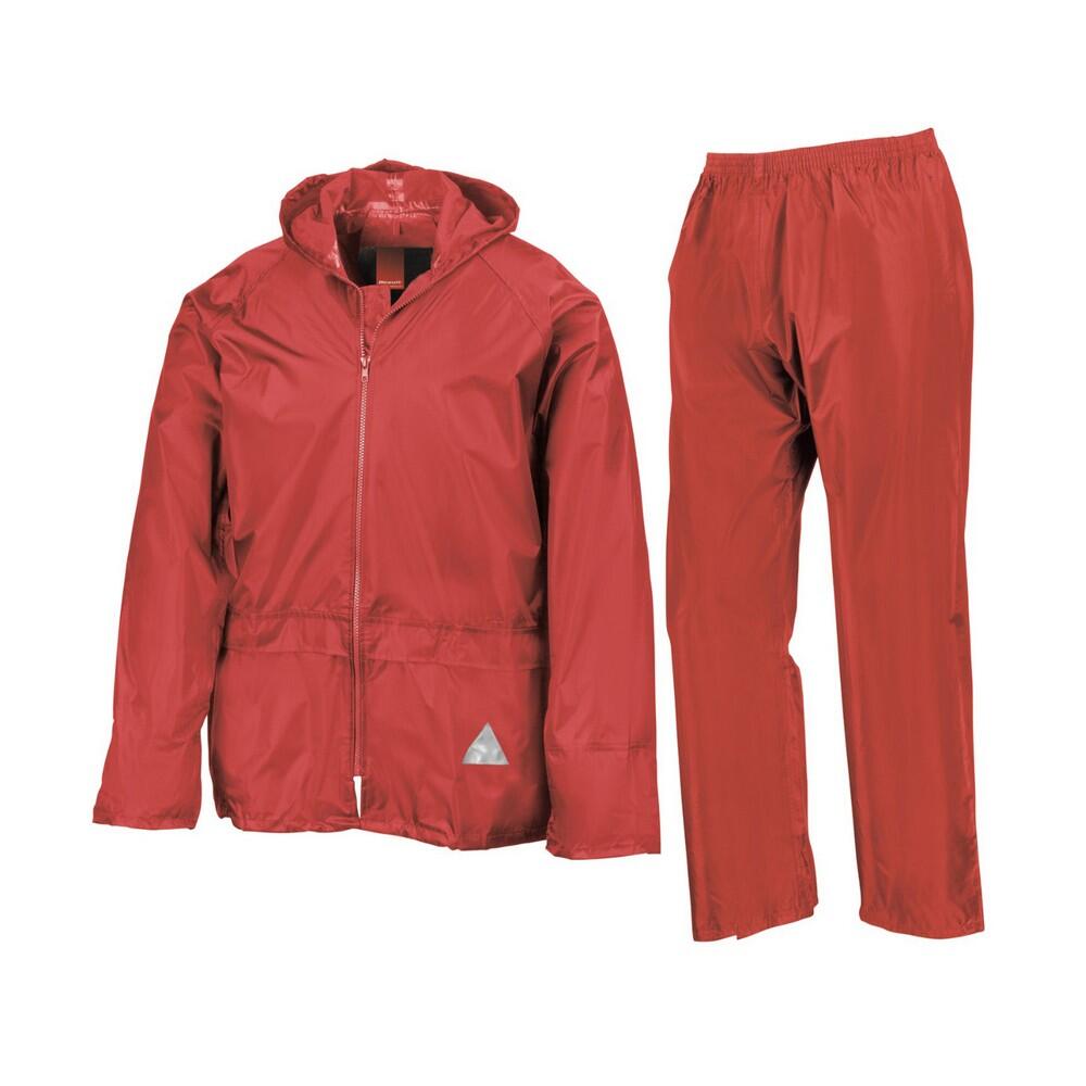 RESULT Unisex Adult Waterproof Jacket And Trousers Set (Red)
