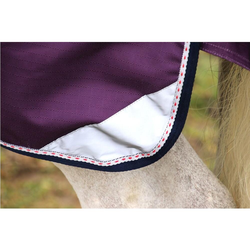 DefenceX System Detachable Neck Waterproof Horse Turnout Rug (Navy/Purple) 3/4