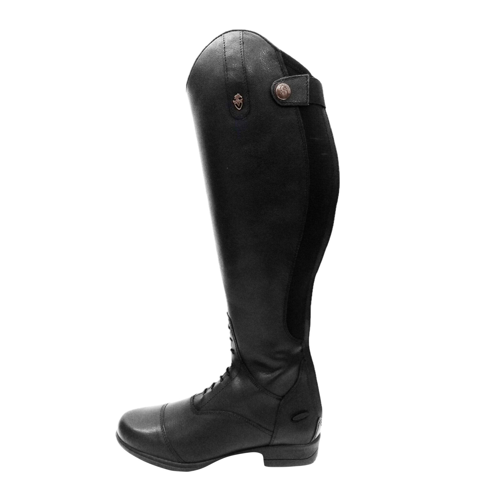 MORETTA Womens/Ladies Albina Leather Long Riding Boots (Black)