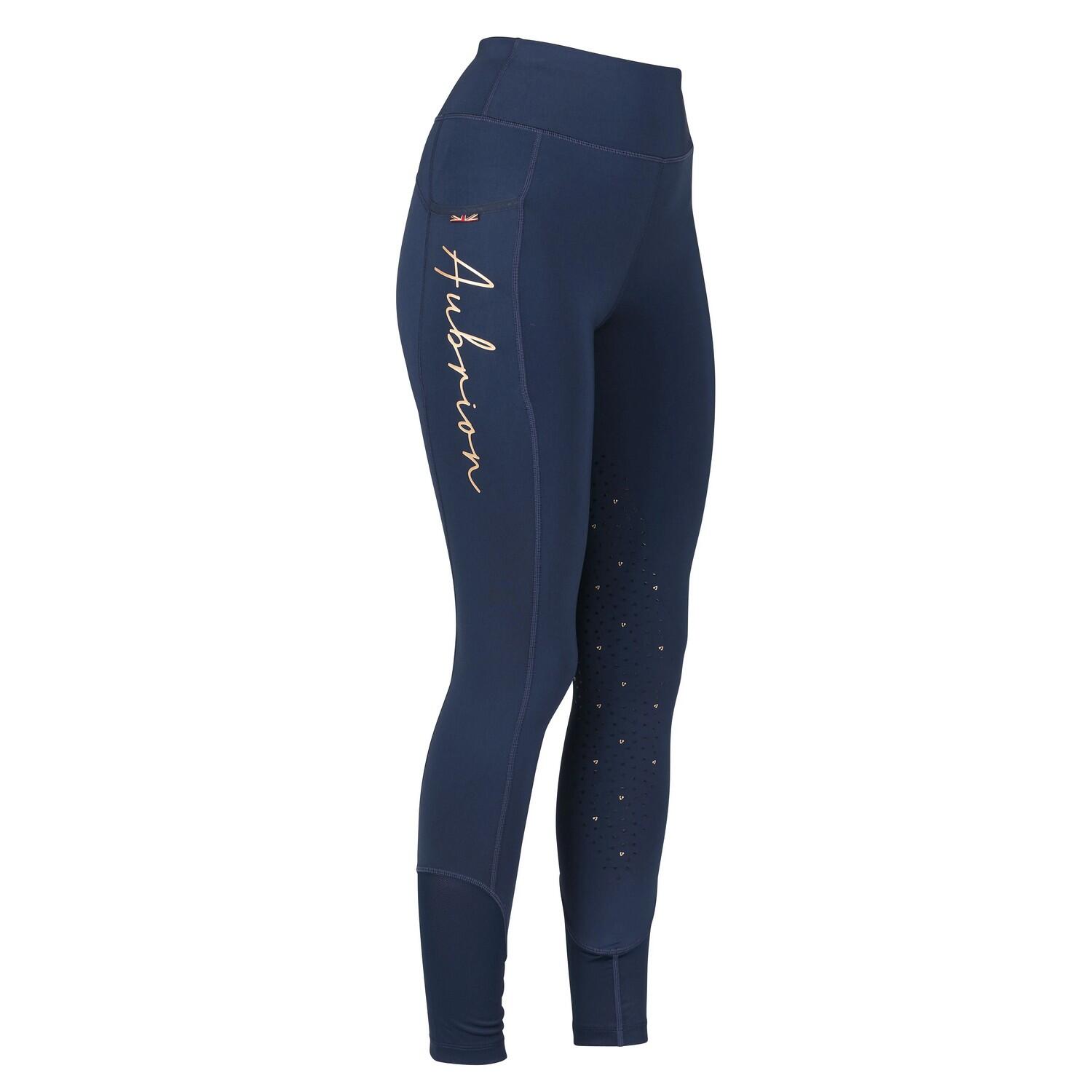 Womens/Ladies Sculpt Horse Riding Tights (Navy) 1/3