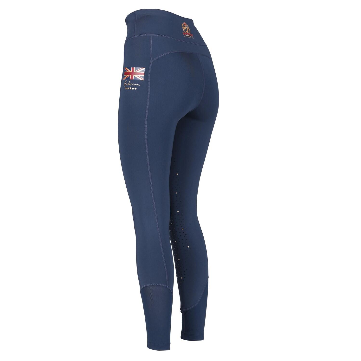 Womens/Ladies Sculpt Horse Riding Tights (Navy) 2/3