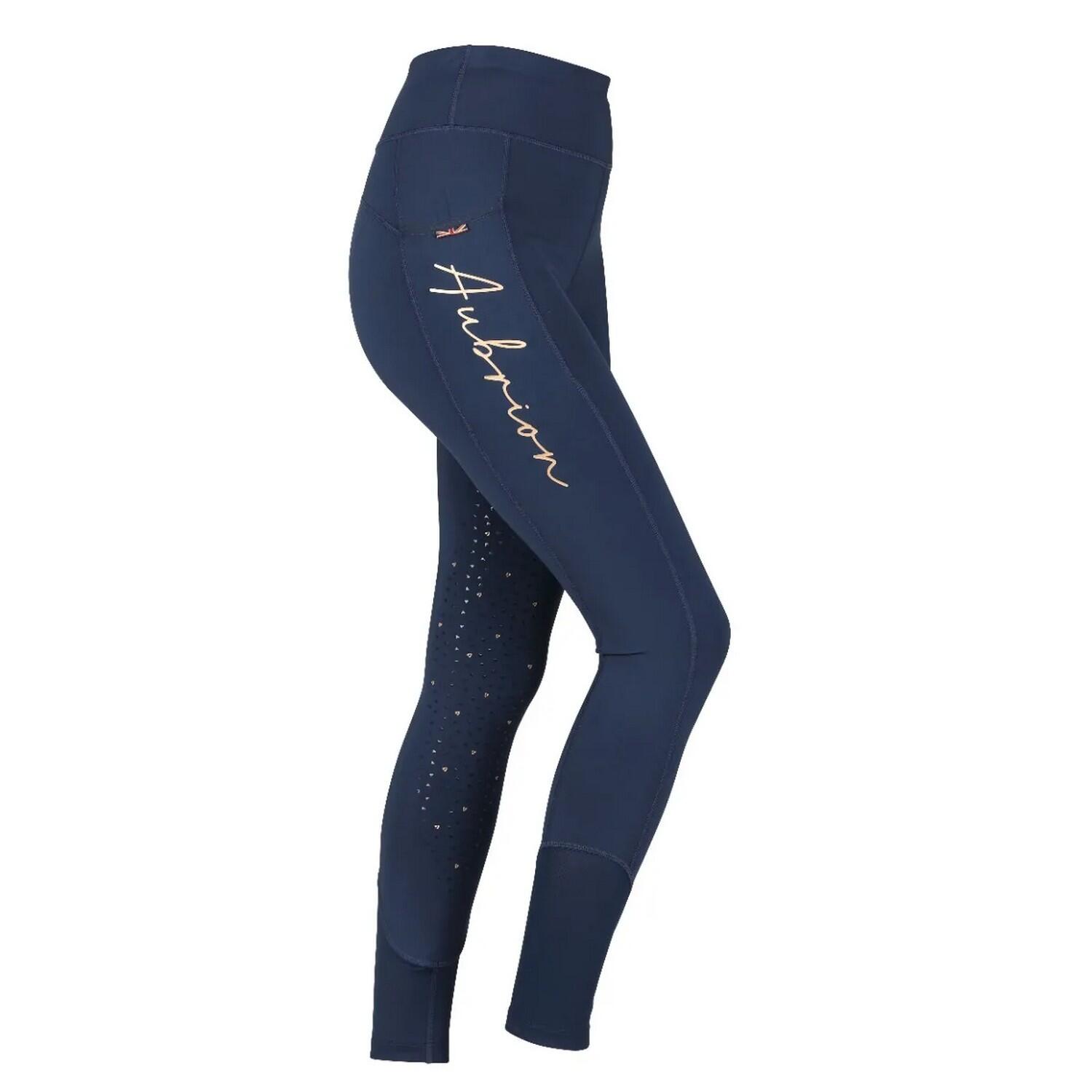 Womens/Ladies Sculpt Horse Riding Tights (Navy) 3/3