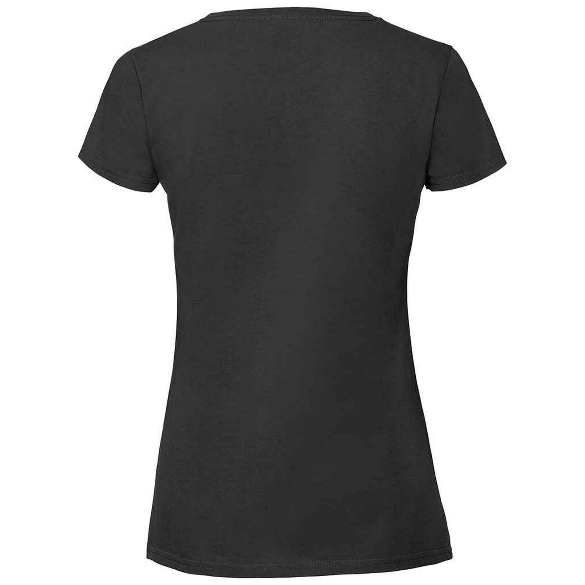 Womens/Ladies Iconic Ringspun Cotton TShirt (Black) 2/3