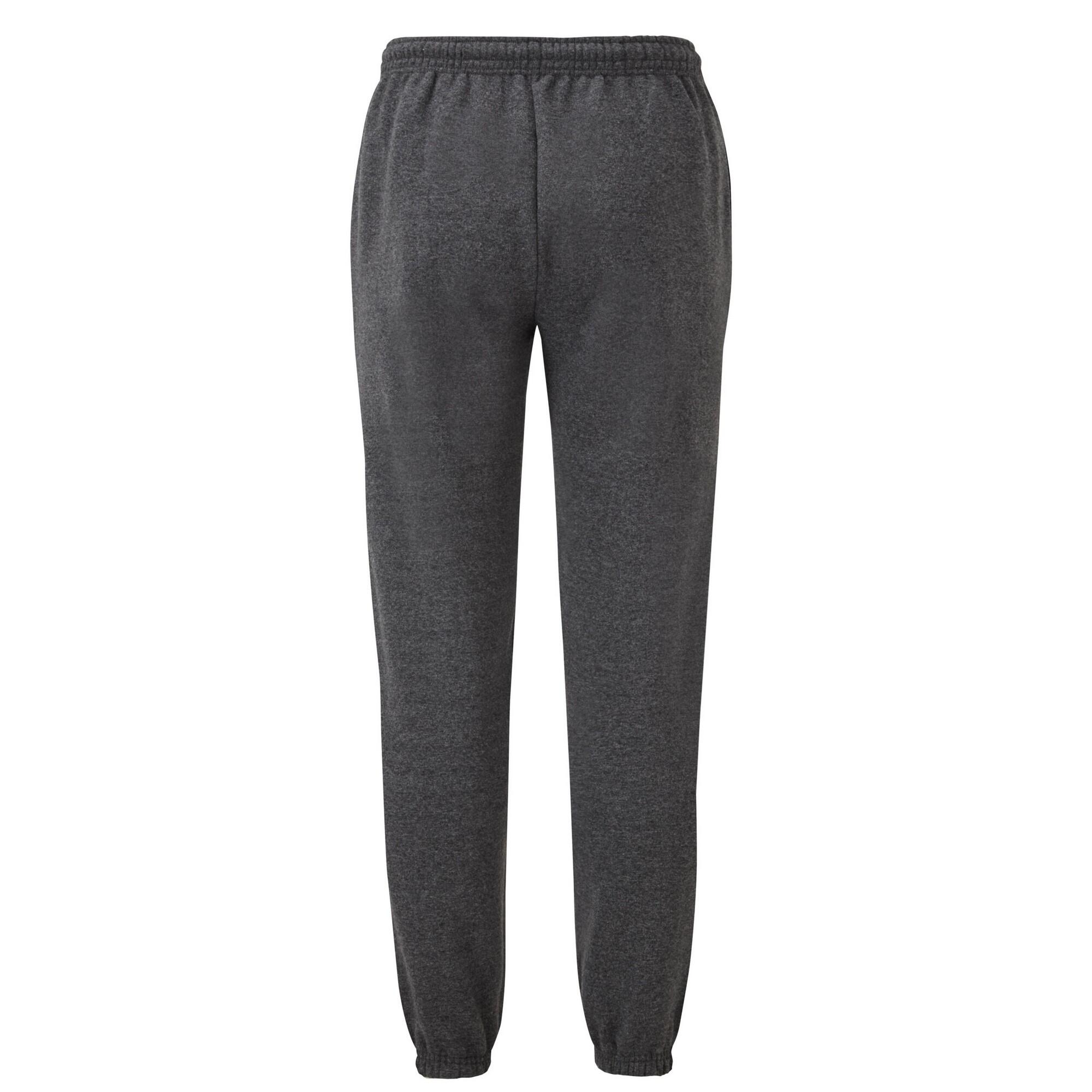 Unisex Adult Classic Heather Elasticated Hem Jogging Bottoms (Dark Heather) 2/3