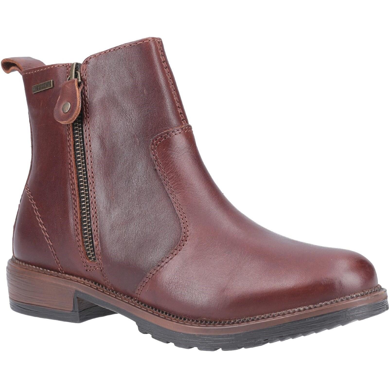 COTSWOLD Womens/Ladies Ashwicke Zip Leather Ankle Boot (Brown)