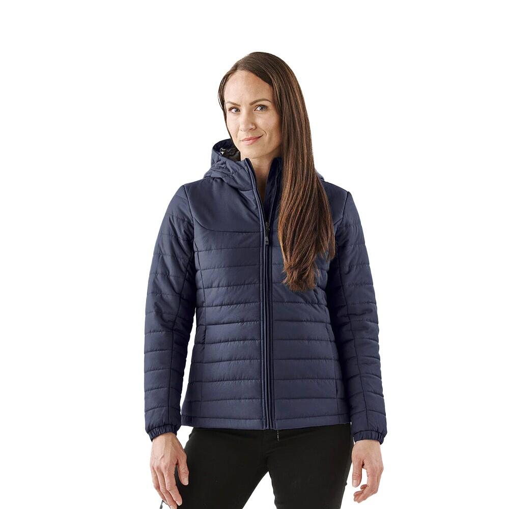 Womens/Ladies Nautilus Quilted Hooded Jacket (Navy) 3/3
