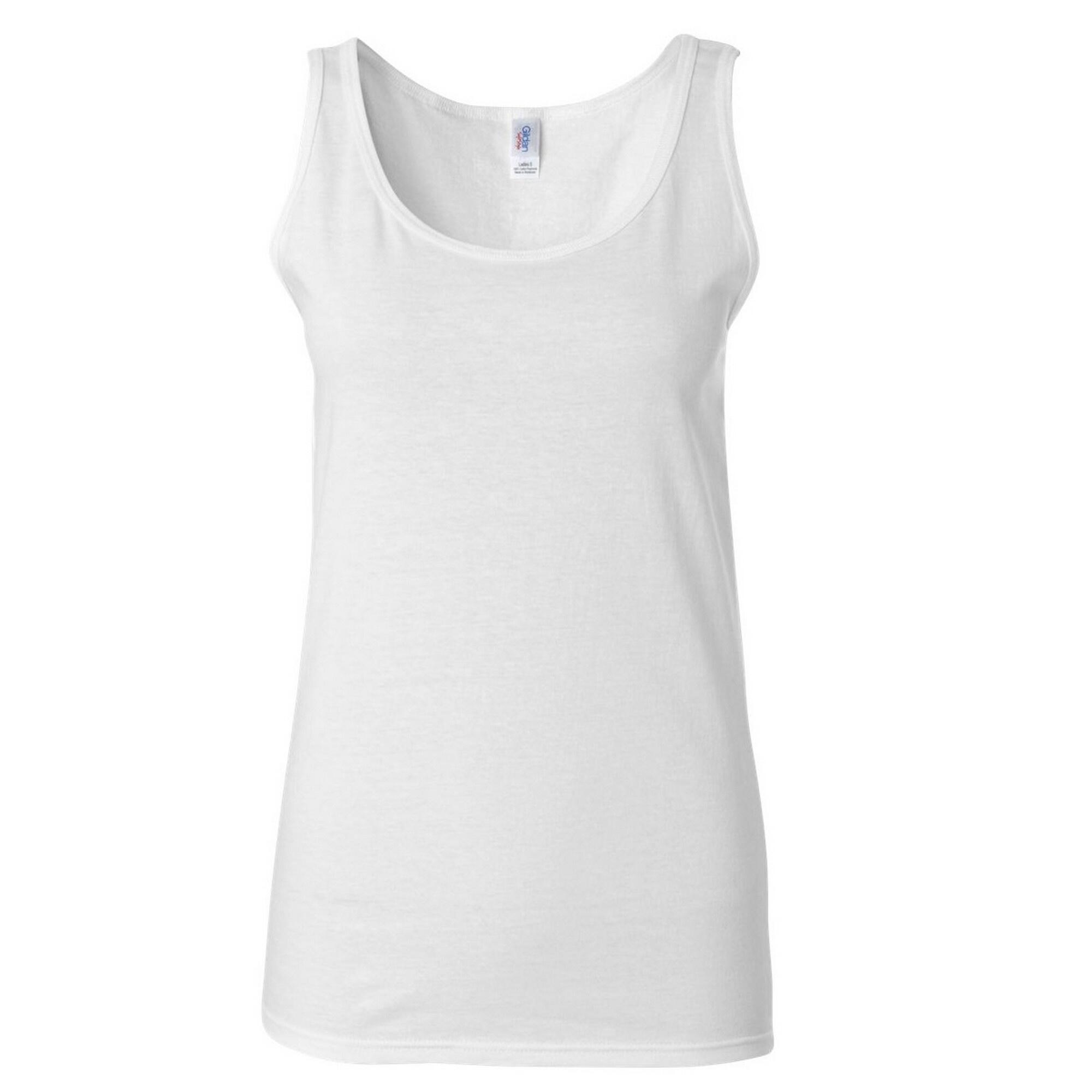 Canotta 100% Cotone Donna Gildan Bianco 2/4