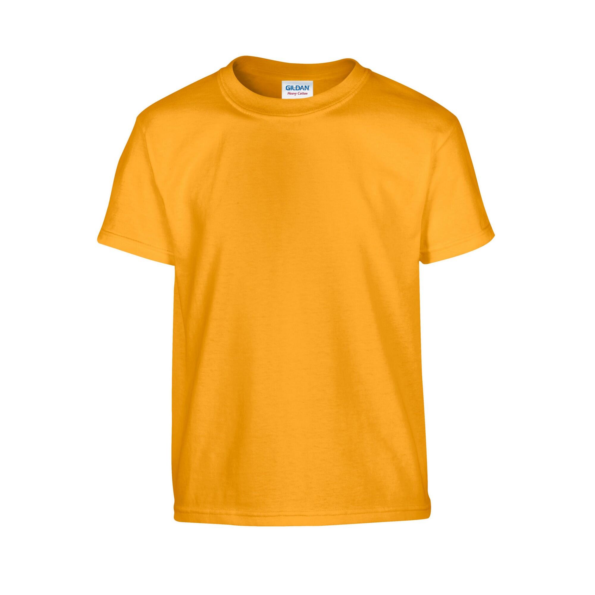 GILDAN Childrens/Kids Plain Cotton Heavy TShirt (Gold)