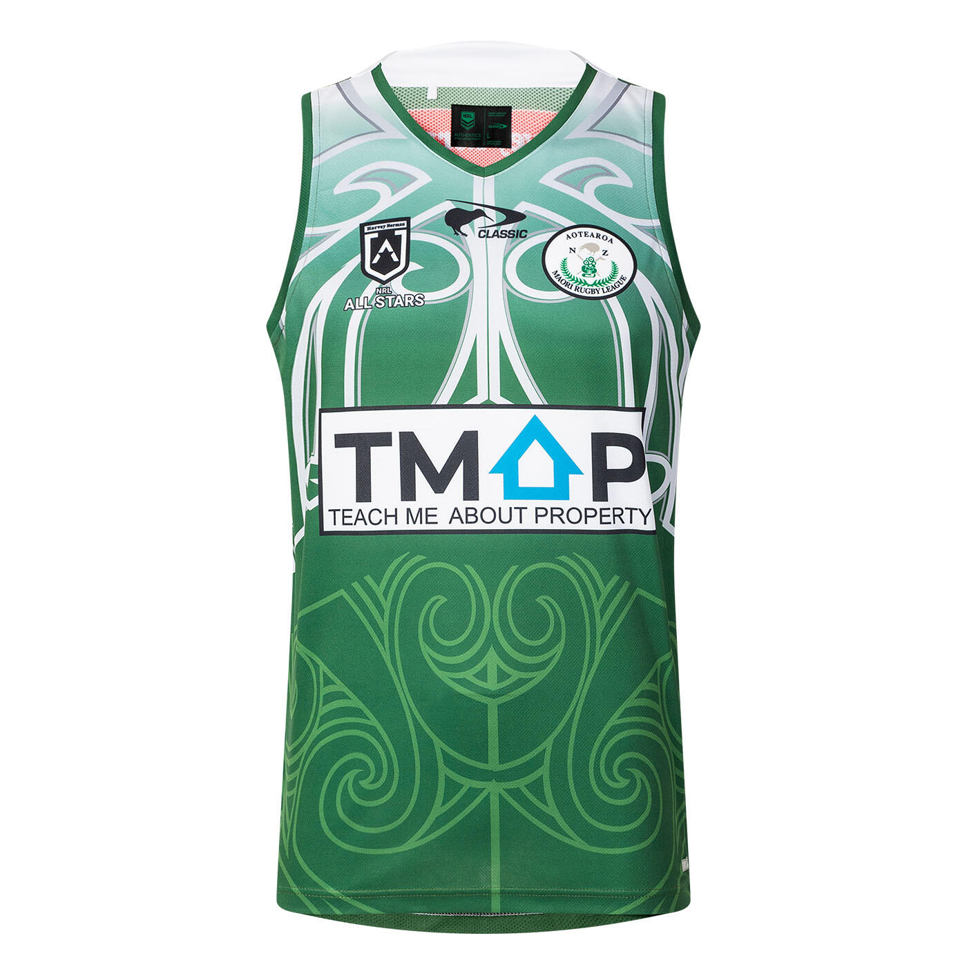 CLASSIC Canotta Da Allenamento Pro Verde Maori All Stars Nrl