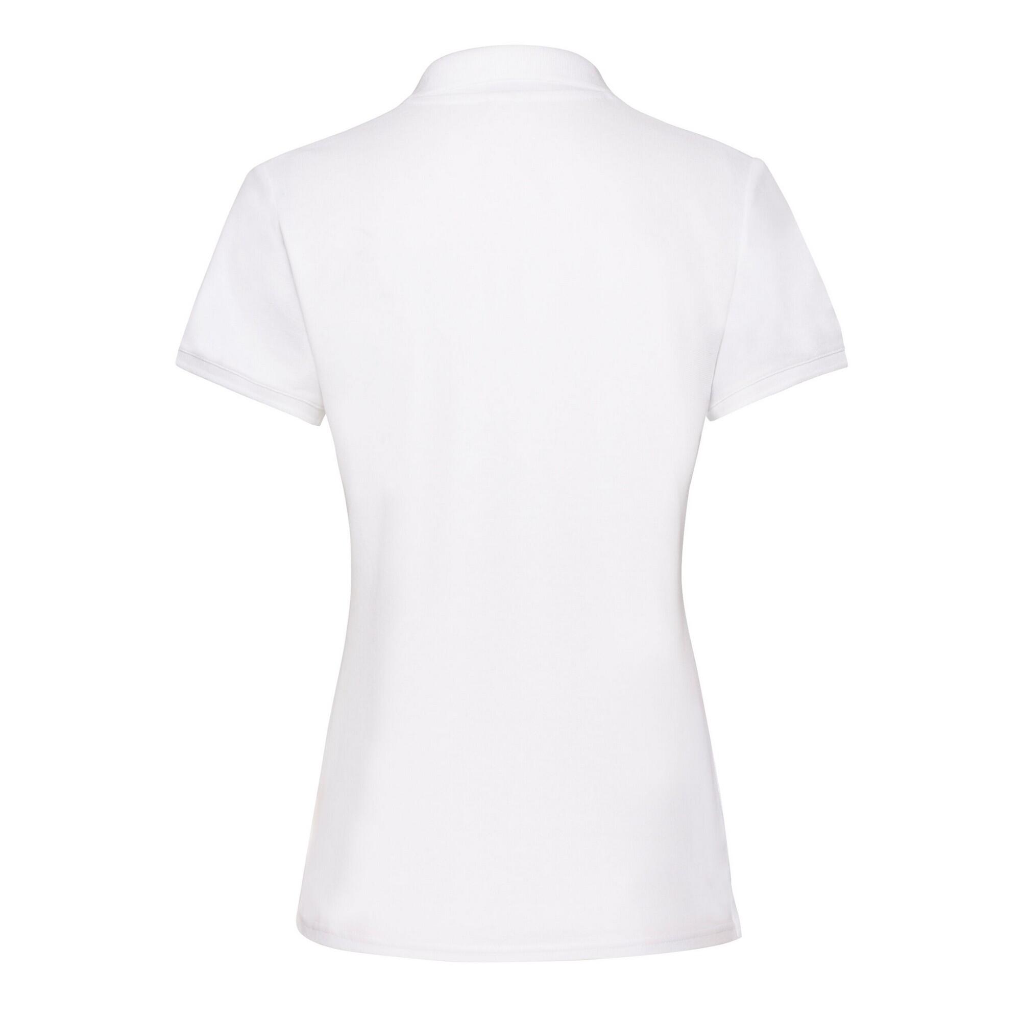 Maglietta Polo Donna Fruit Of The Loom Premium 170 Bianco 2/3