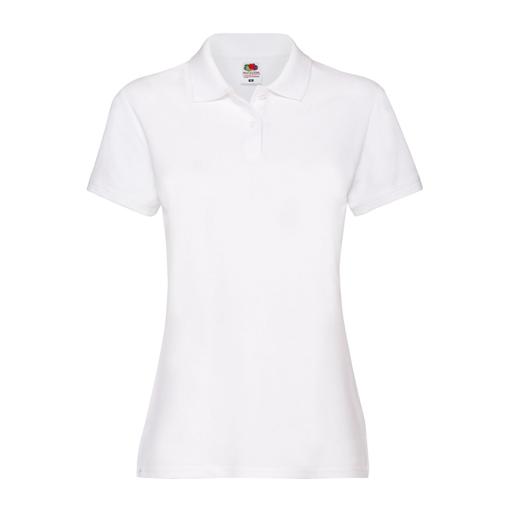 Maglietta Polo Donna Fruit Of The Loom Premium 170 Bianco 1/3