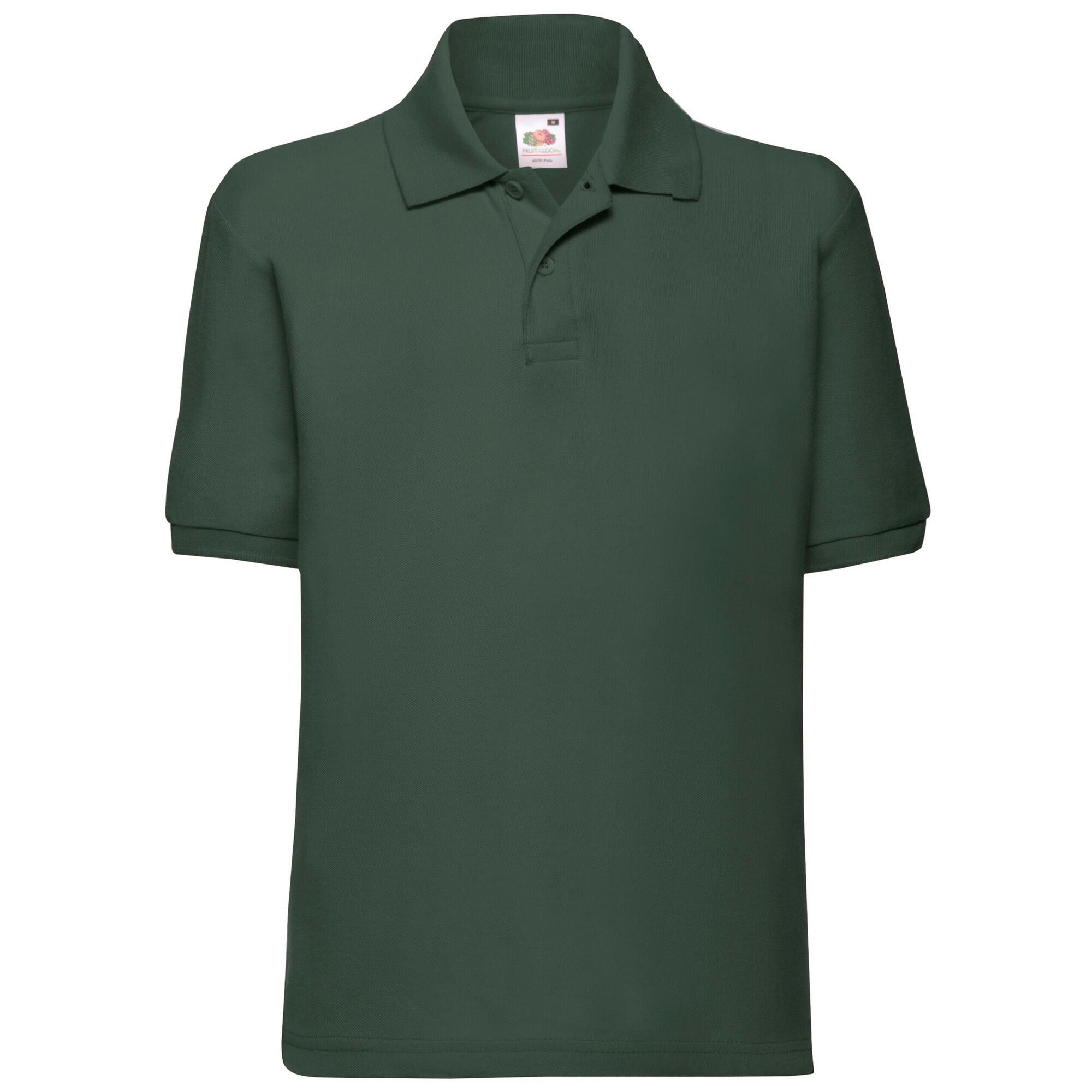 Fruit Of The Loom - Polo 65/35 Enfant (vert Bouteille) - T-shirt Manches Courtes - Vert - 9-11 Ans - Decathlon