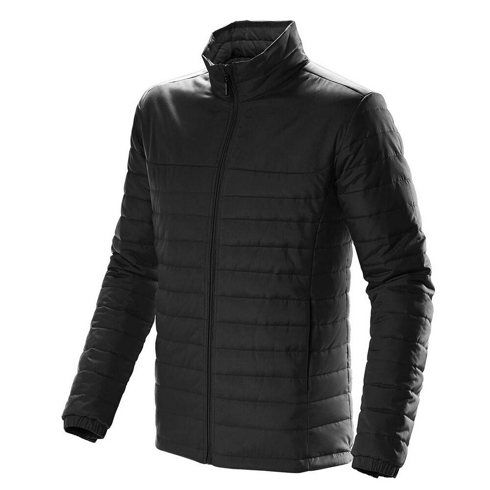 Mens Nautilus Quilted Hooded Jacket (Black) 3/4