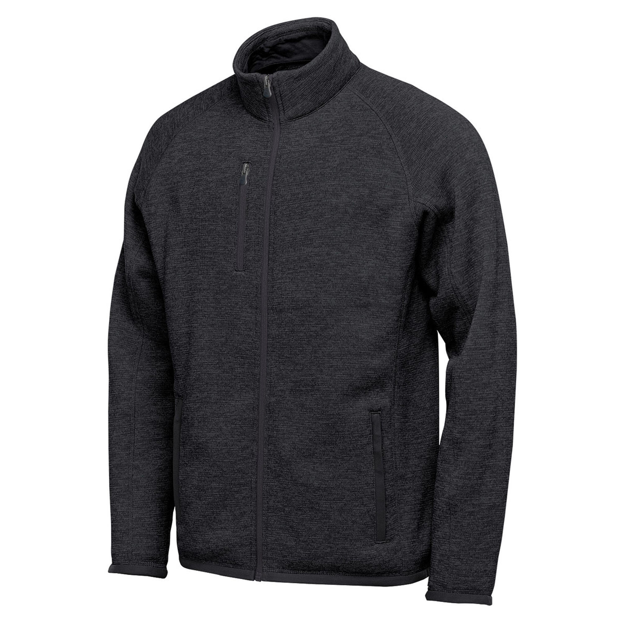Mens Avalante Heather Full Zip Fleece Jacket (Black) 3/3