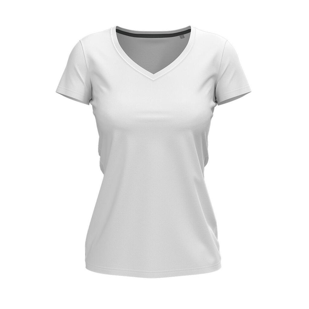 Womens/Ladies Claire V Neck TShirt (White)