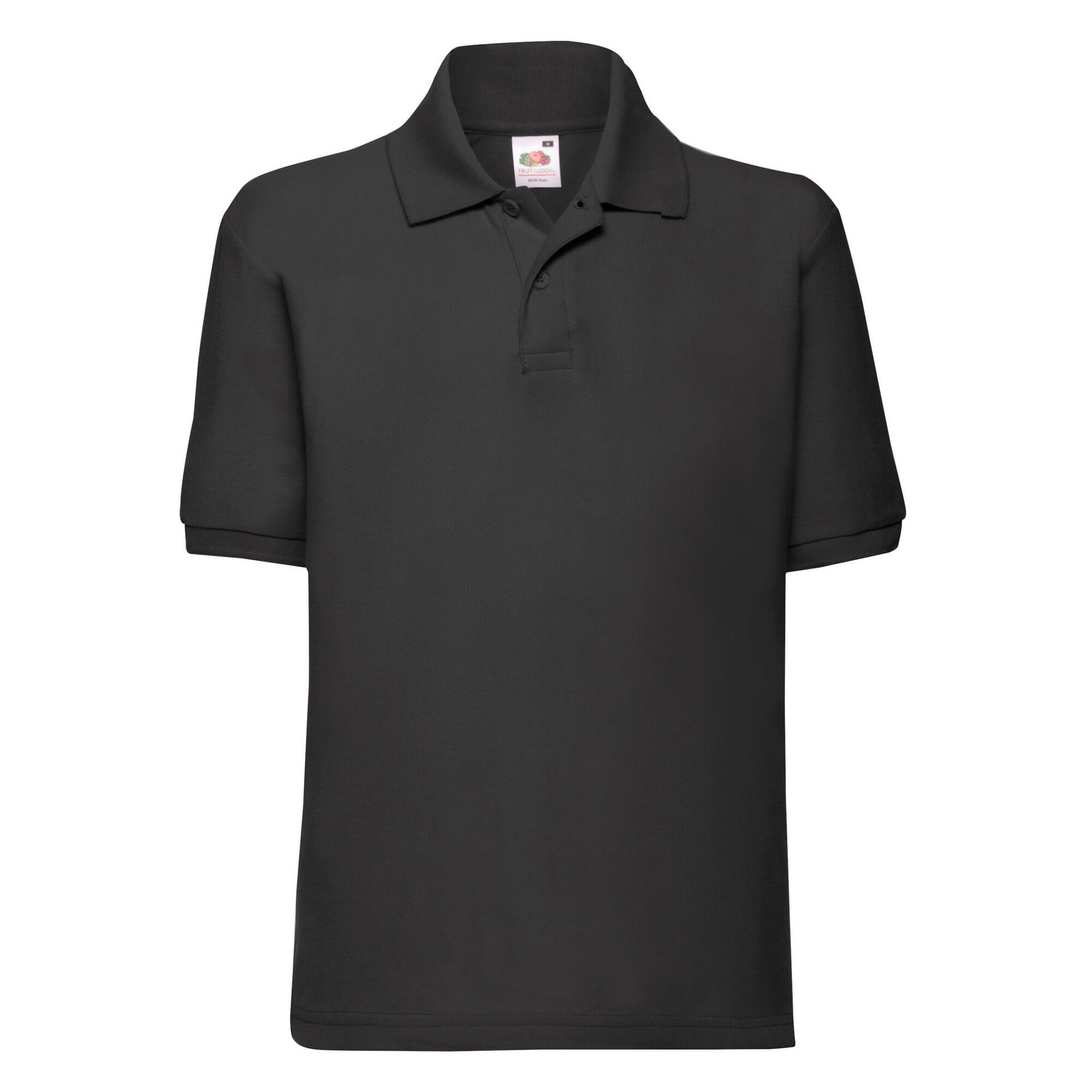 Fruit Of The Loom - Polo 65/35 Enfant (noir) - T-shirt Manches Courtes - Noir - 7-8 Ans - Decathlon
