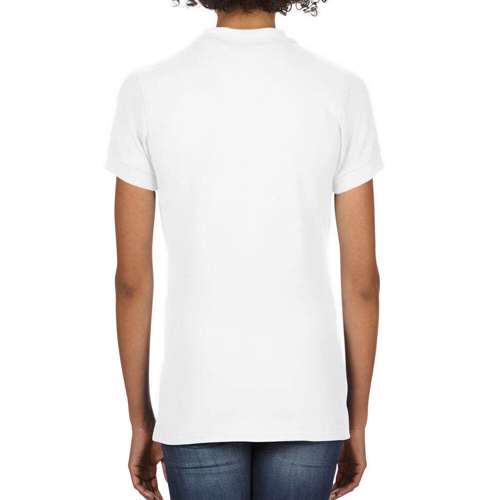 Womens/Ladies Double Piqué Soft Touch Polo Shirt (White) 2/2