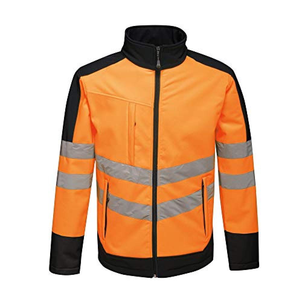 REGATTA Unisex Adult HiVis Reflective Soft Shell Jacket (Orange/Navy)