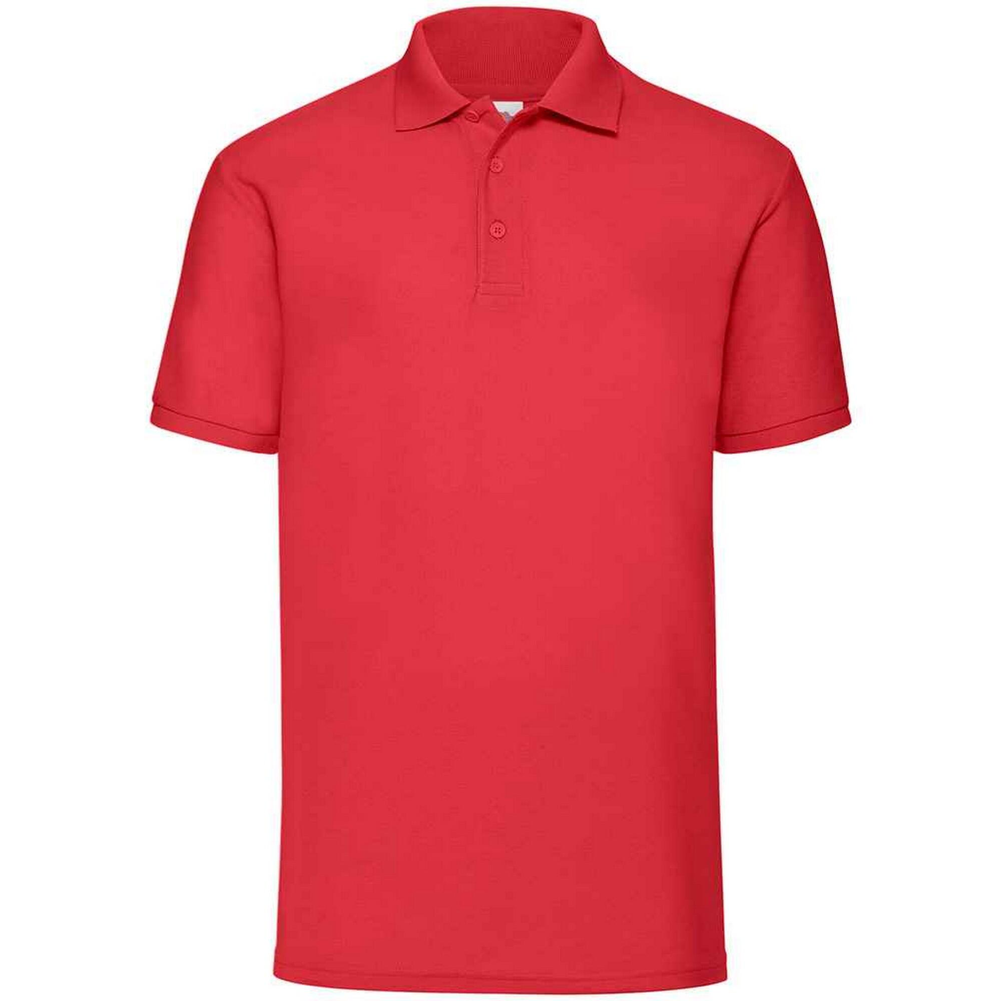 FRUIT OF THE LOOM Mens Pique Polo Shirt (Red)