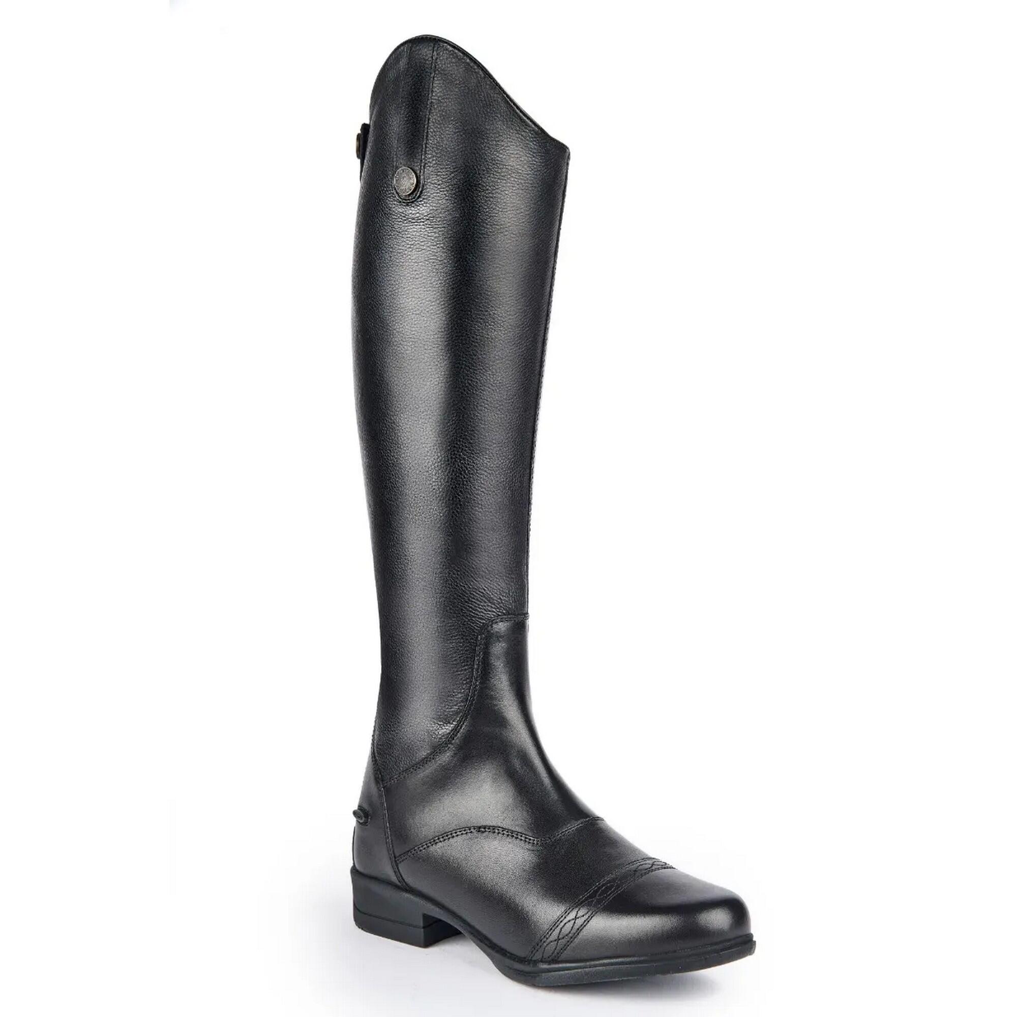 MORETTA Womens/Ladies Aida Leather Long Riding Boots (Black)