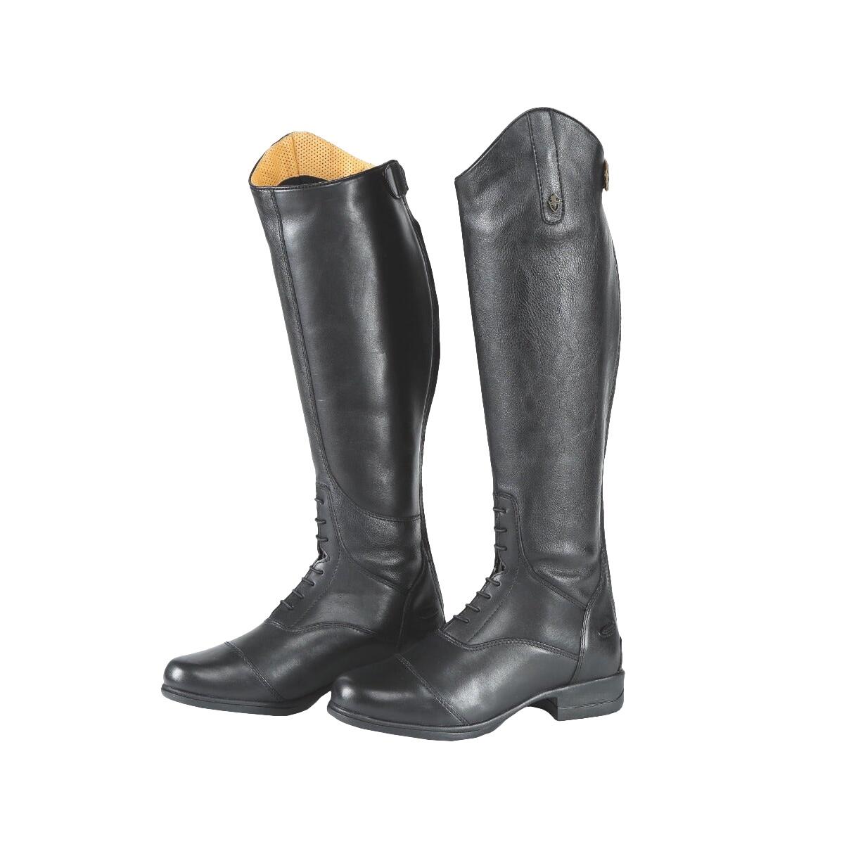 MORETTA Childrens/Kids Gianna Leather Long Riding Boots (Black)
