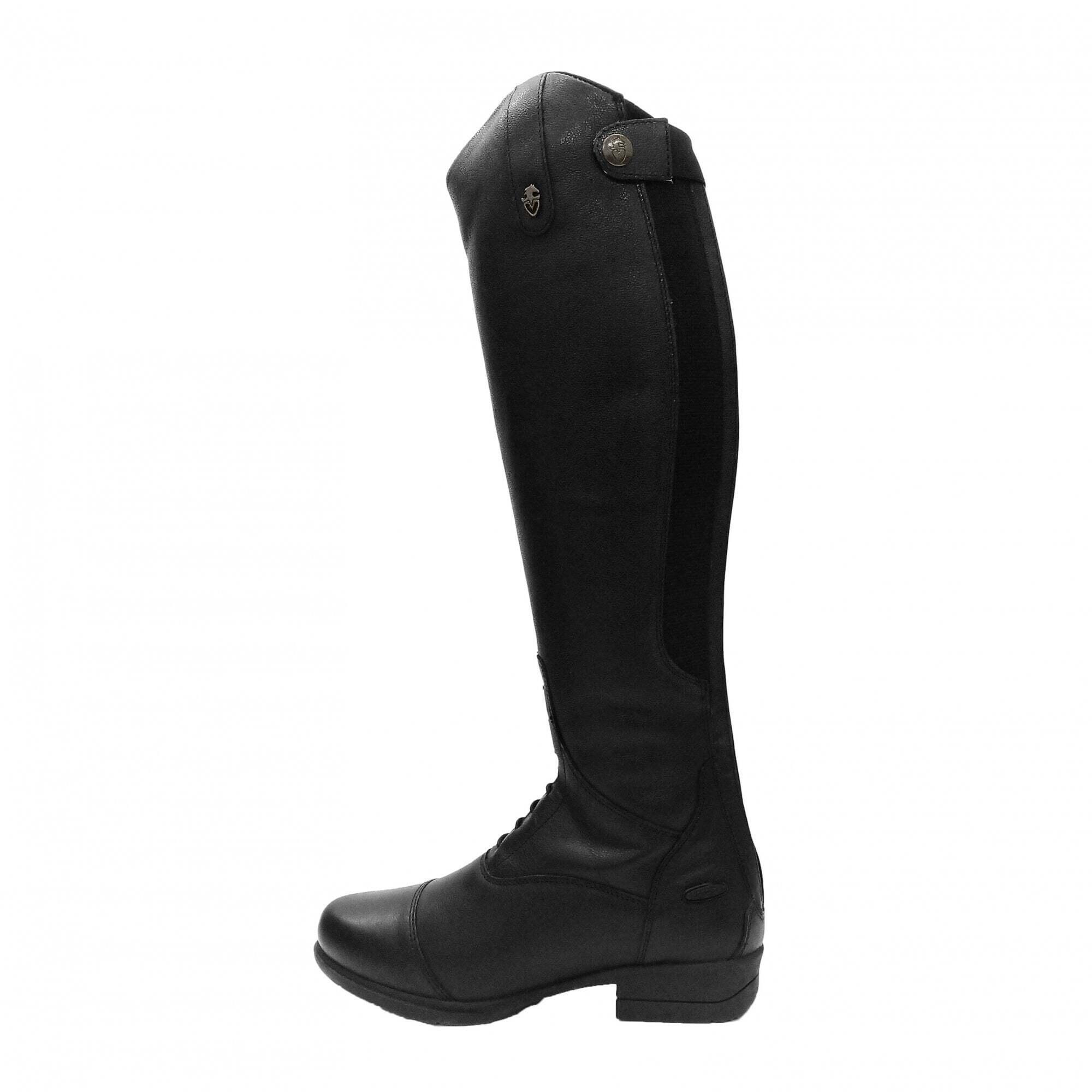 MORETTA Childrens/Kids Albina Leather Long Riding Boots (Black)