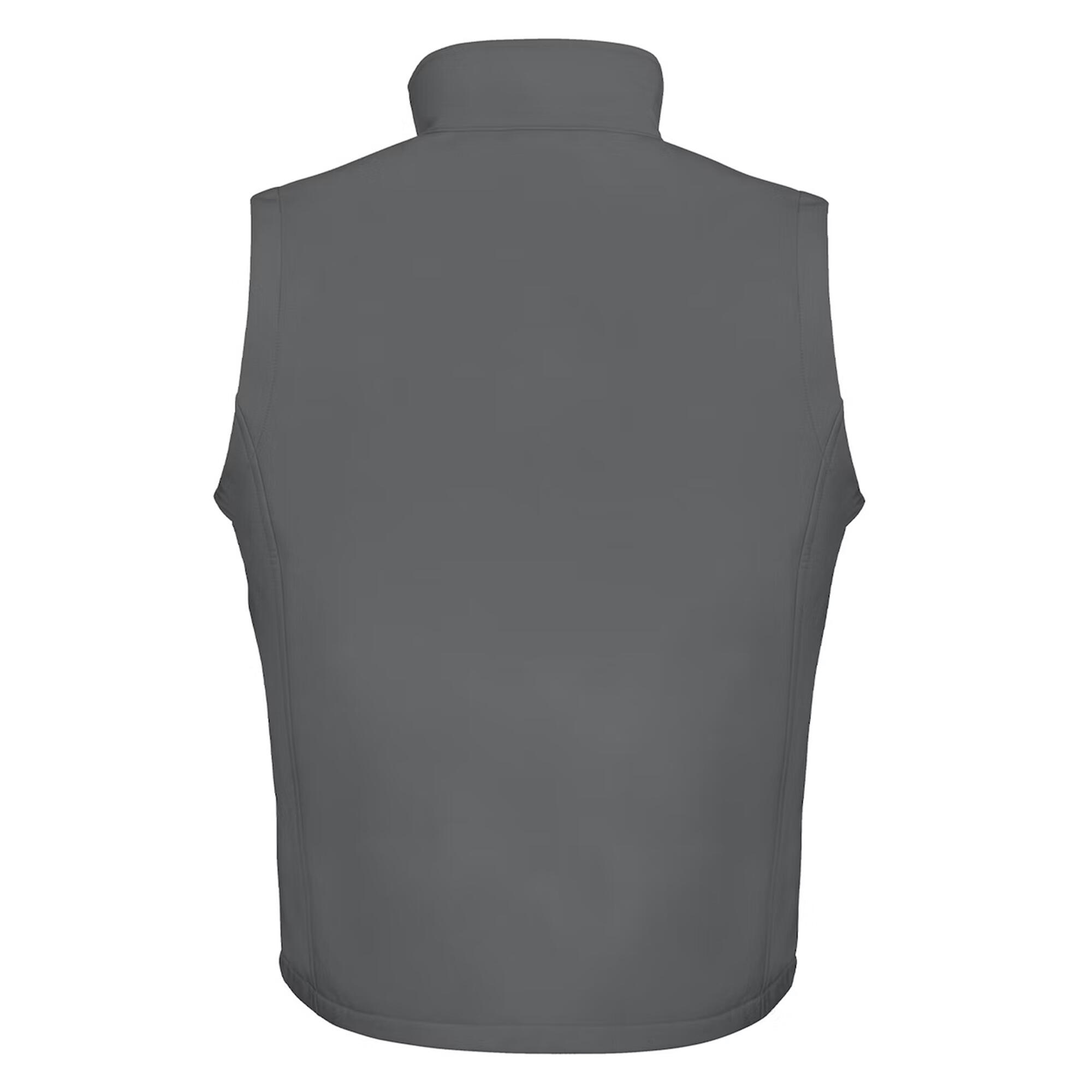 Mens Core Printable Soft Shell Bodywarmer (Charcoal/Black) 2/3