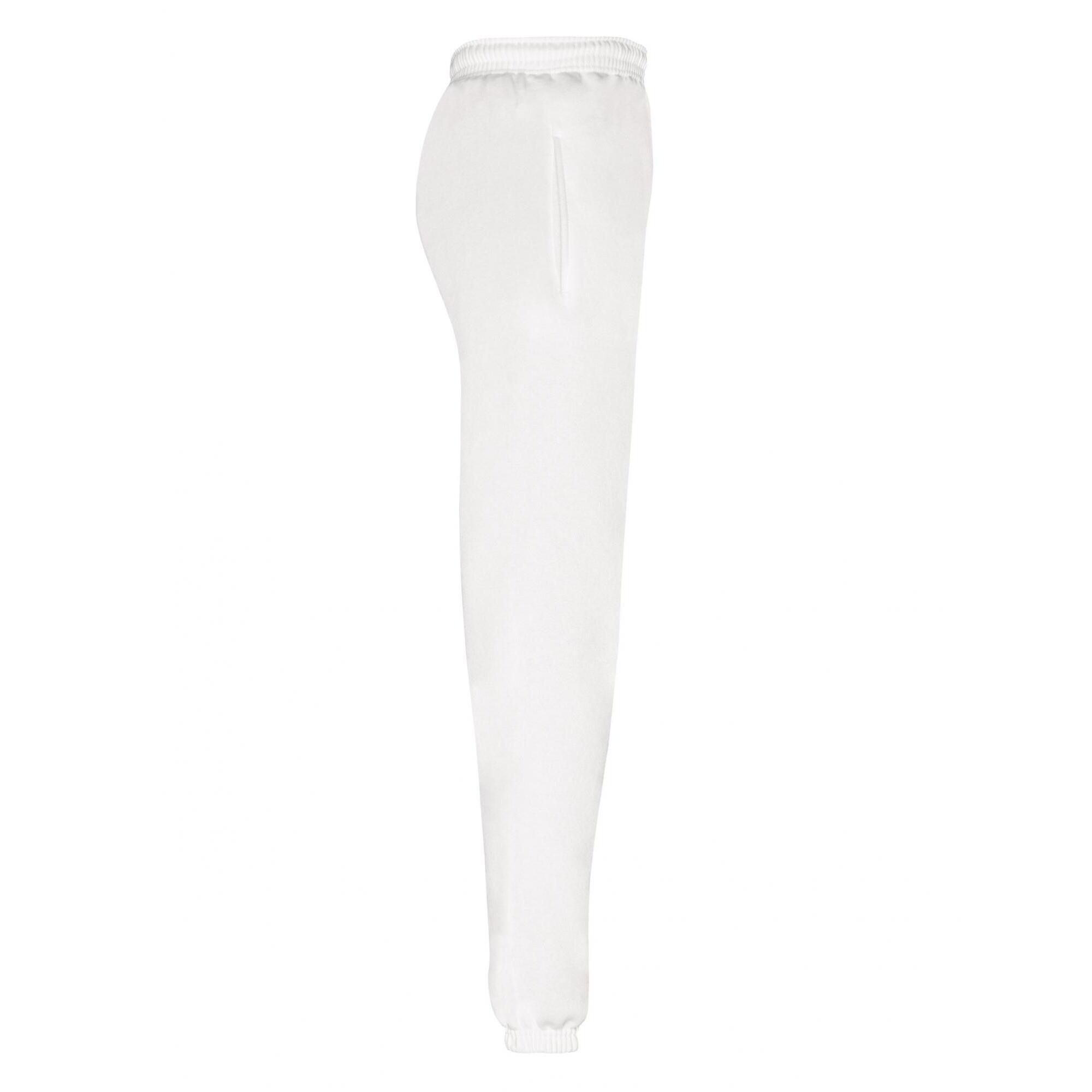Mens Classic Elasticated Jogging Bottoms (White) 3/3
