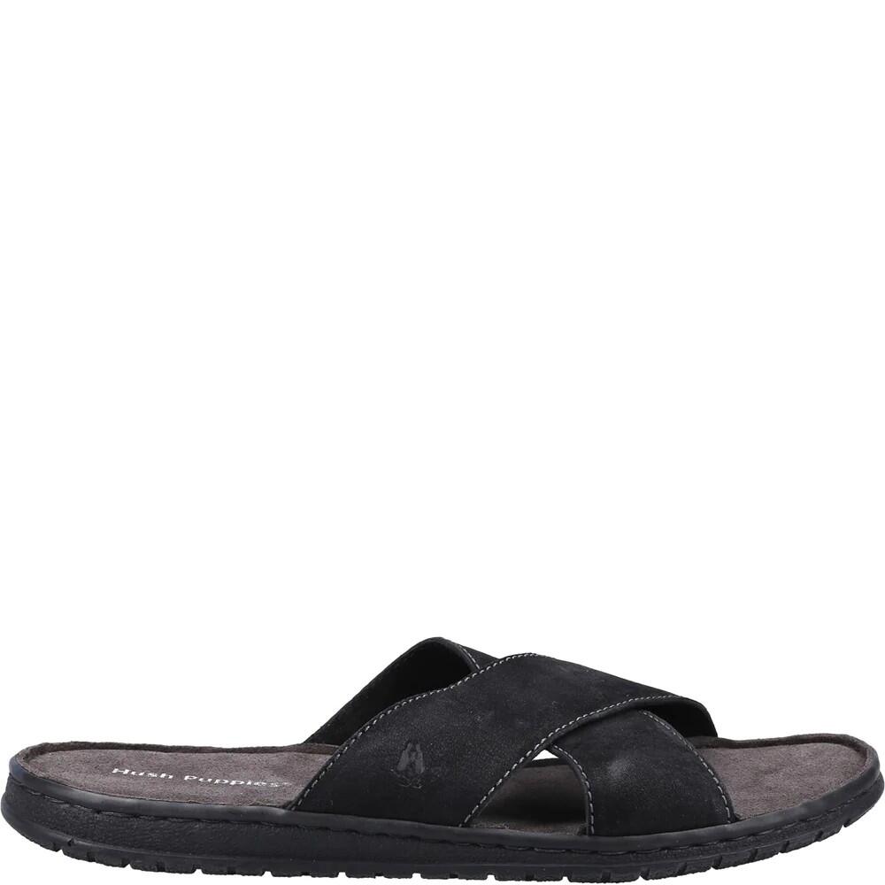 Mens Nile Crossover Leather Sandals (Black) 3/4