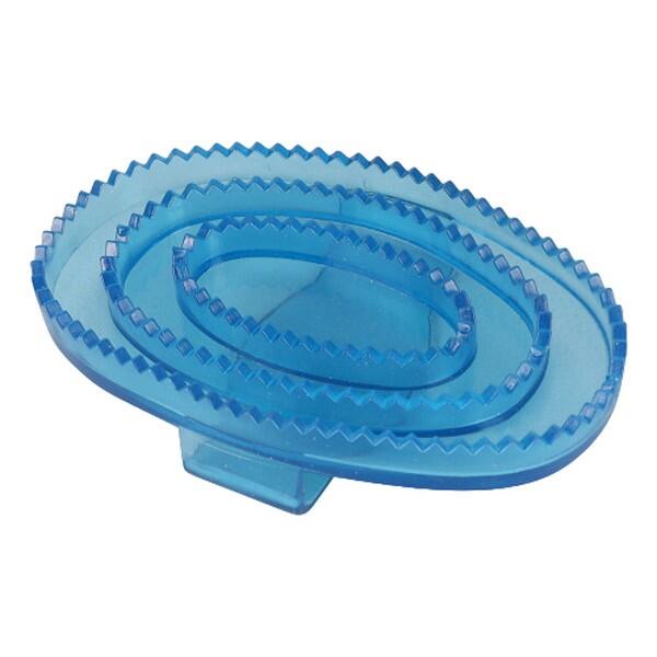 LINCOLN Rubber Horse Curry Comb (Clear/Blue)