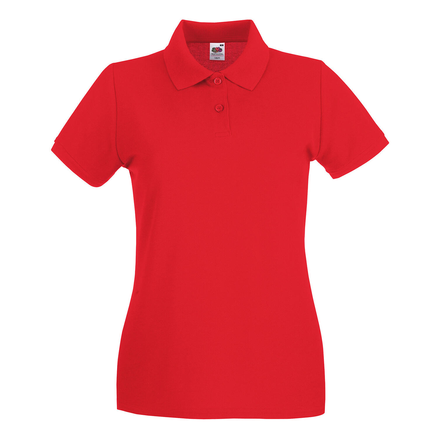 FRUIT OF THE LOOM Womens/Ladies Premium Cotton Pique Lady Fit Polo Shirt (Red)