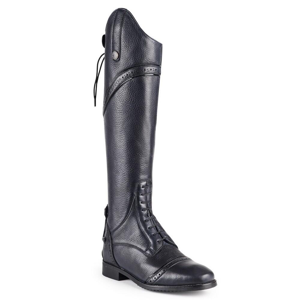 MORETTA Womens/Ladies Constantina Leather Long Riding Boots (Navy)
