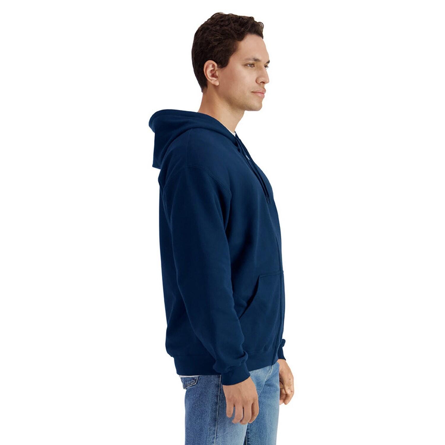 Felpa Con Cappuccio E Zip Intera Peso Medio Uomo Gildan Softstyle Blu Navy 3/3