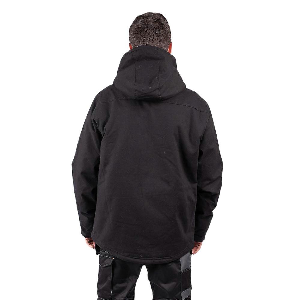 Mens Sherpa Lined Hooded Jacket (Black) 2/4